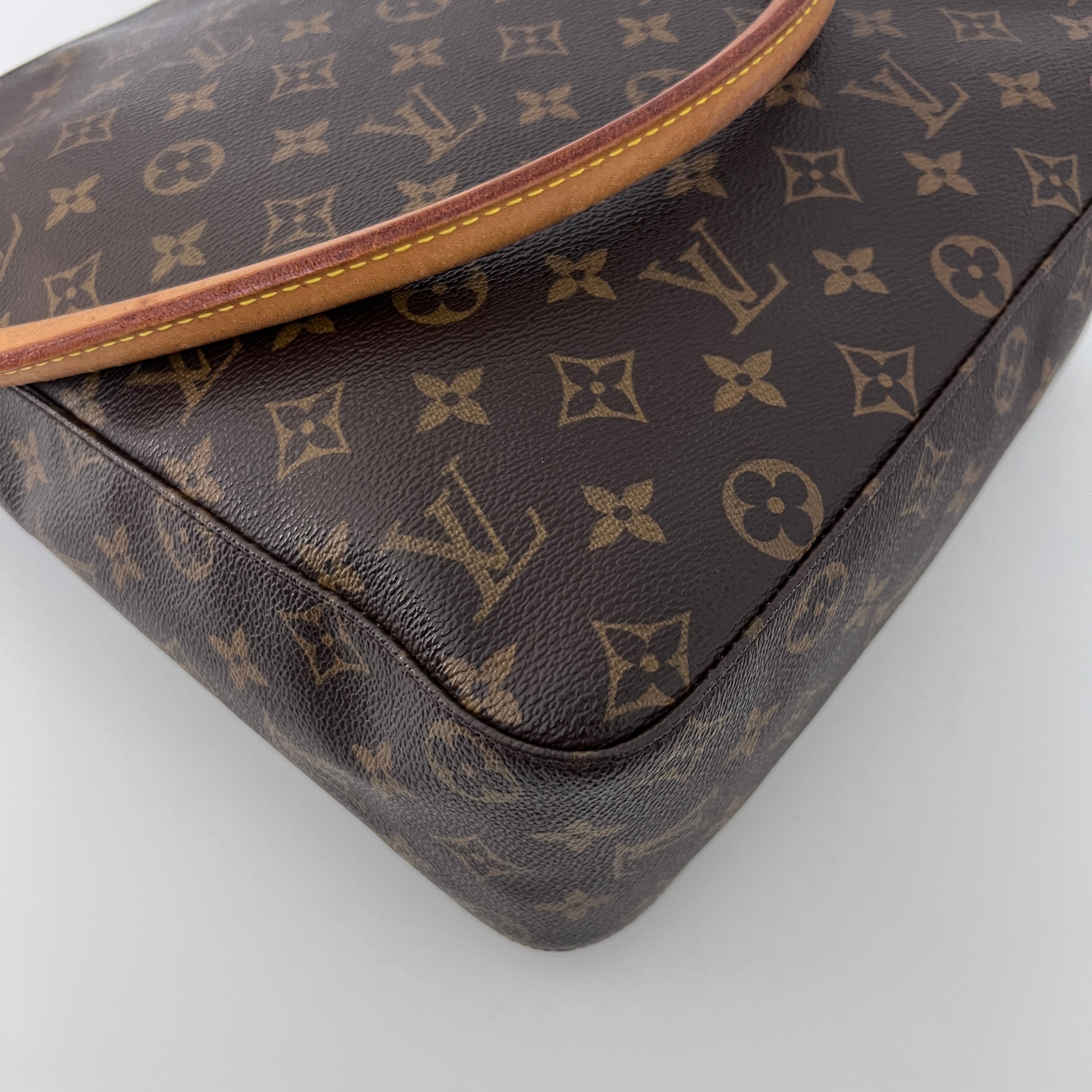 Sac LOUIS VUITTON Looping GM toile et cuir marron vintage 2001