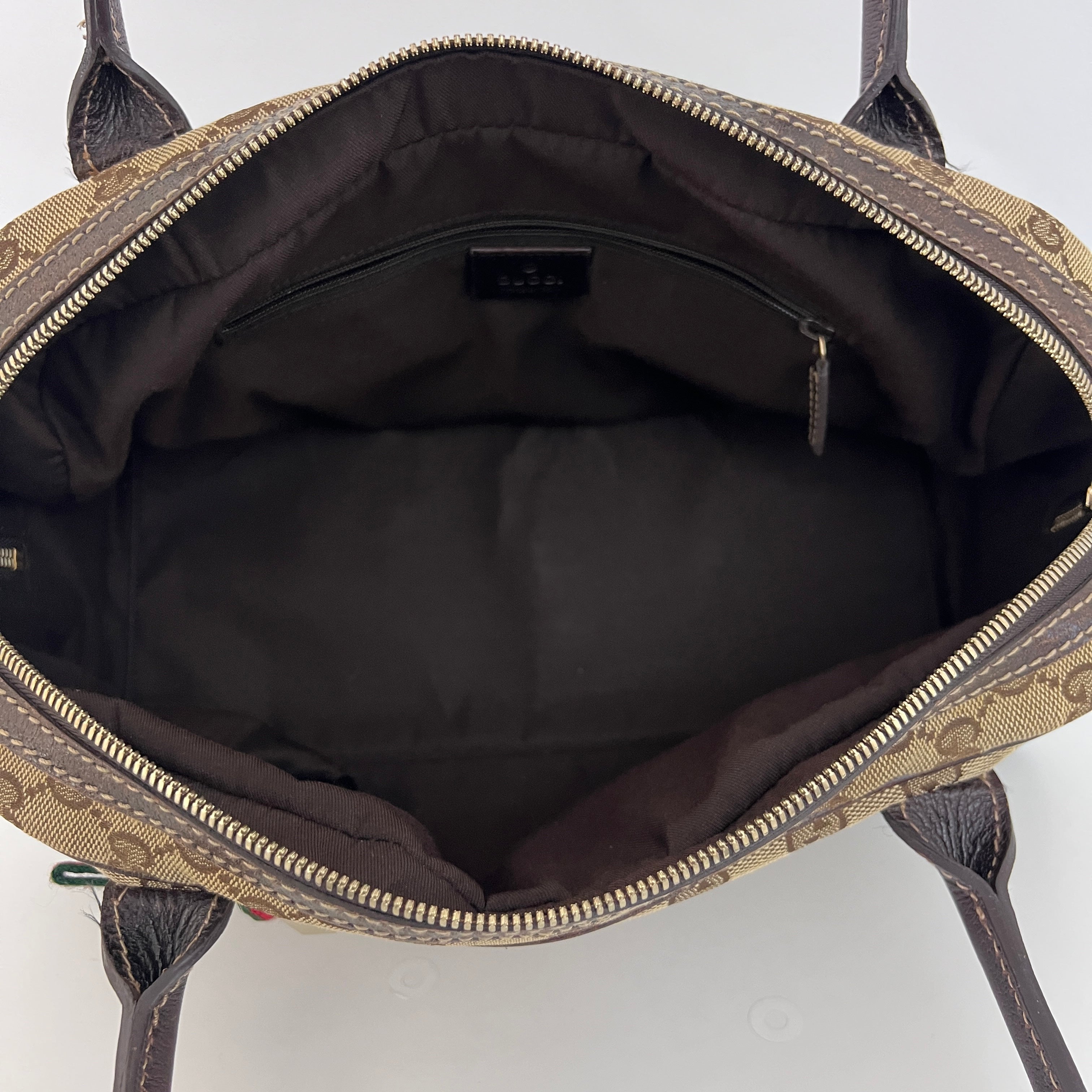 Sac GUCCI Princy Boston Sherry toile et cuir marron