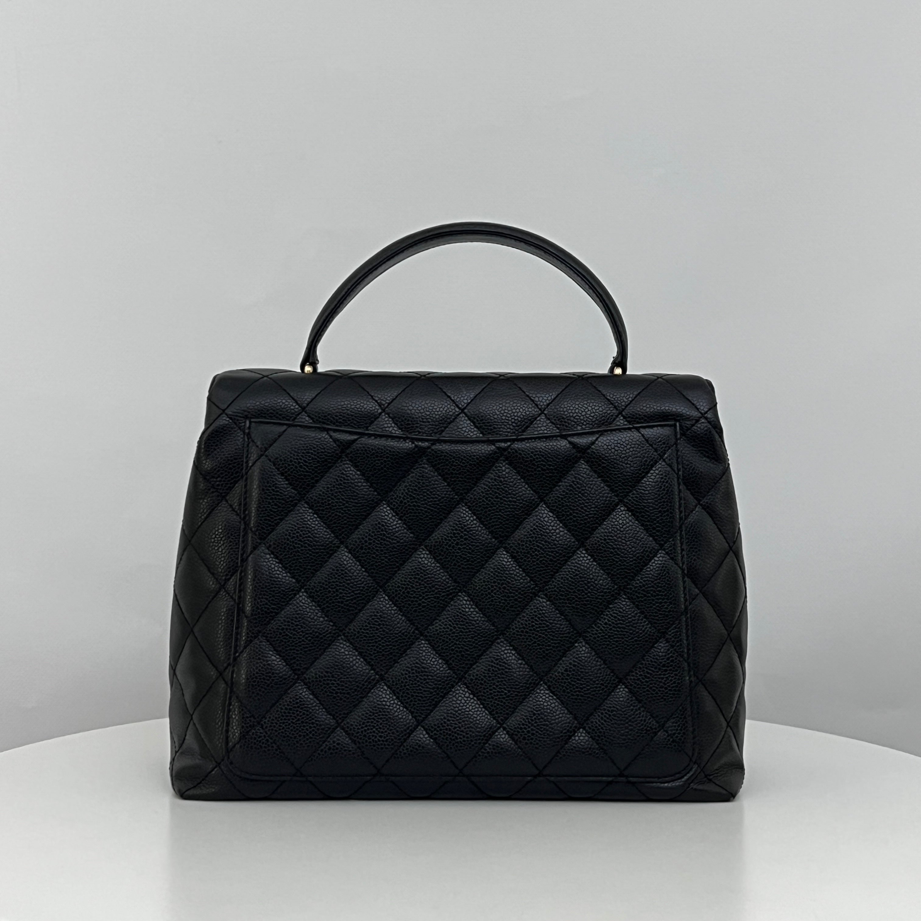 Sac CHANEL Top Handle cuir caviar noir vintage 2003-2004