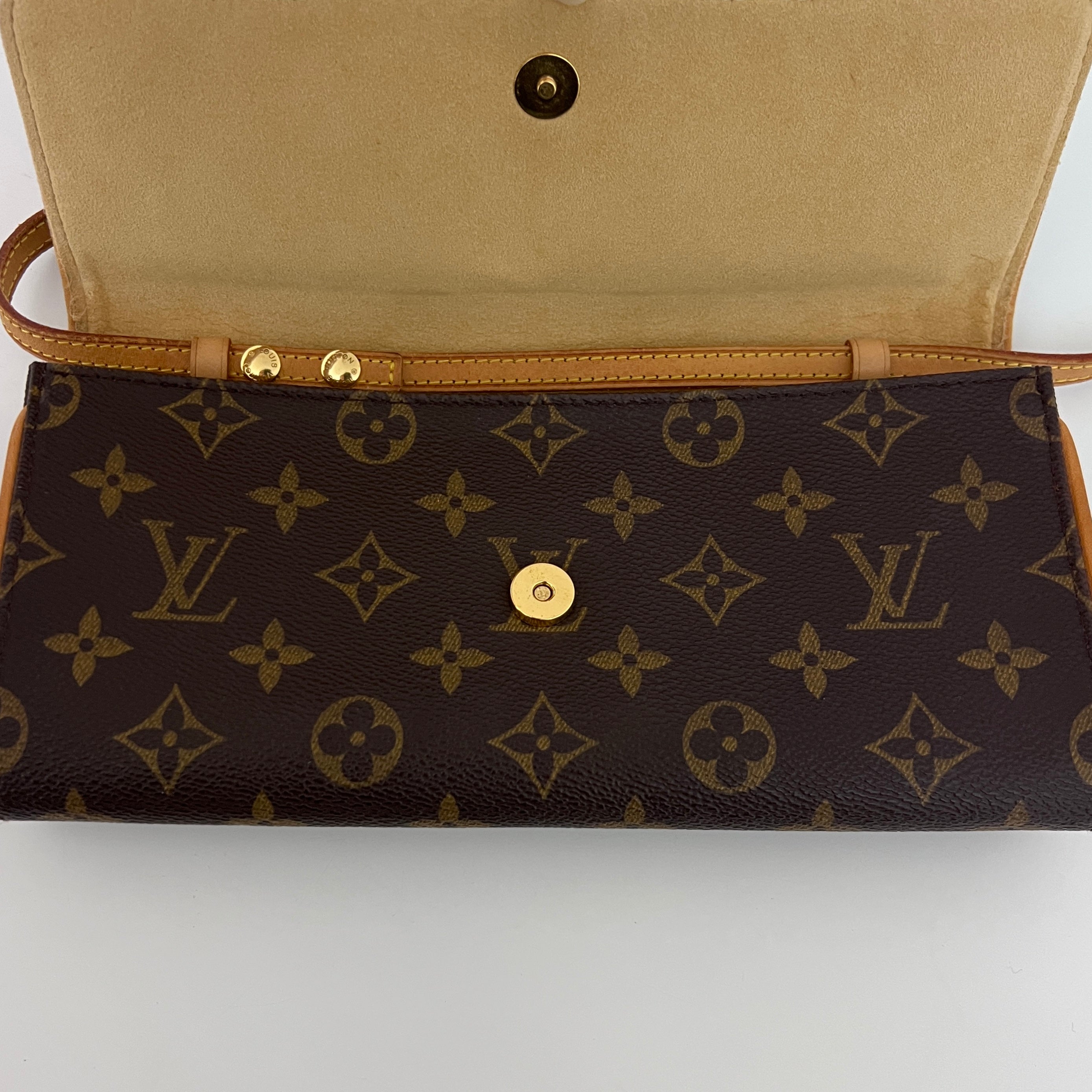 Sac à bandoulière LOUIS VUITTON Twin GM toile et cuir marron vintage 2000