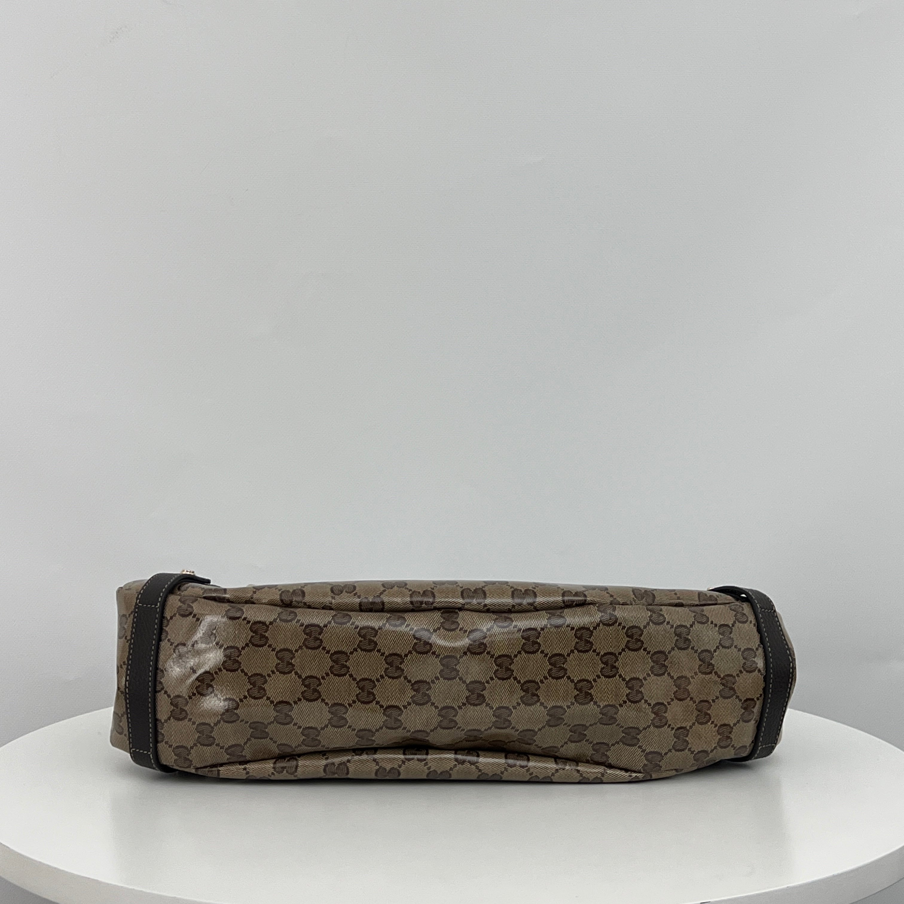 Sac GUCCI Pelham toile verni et cuir marron