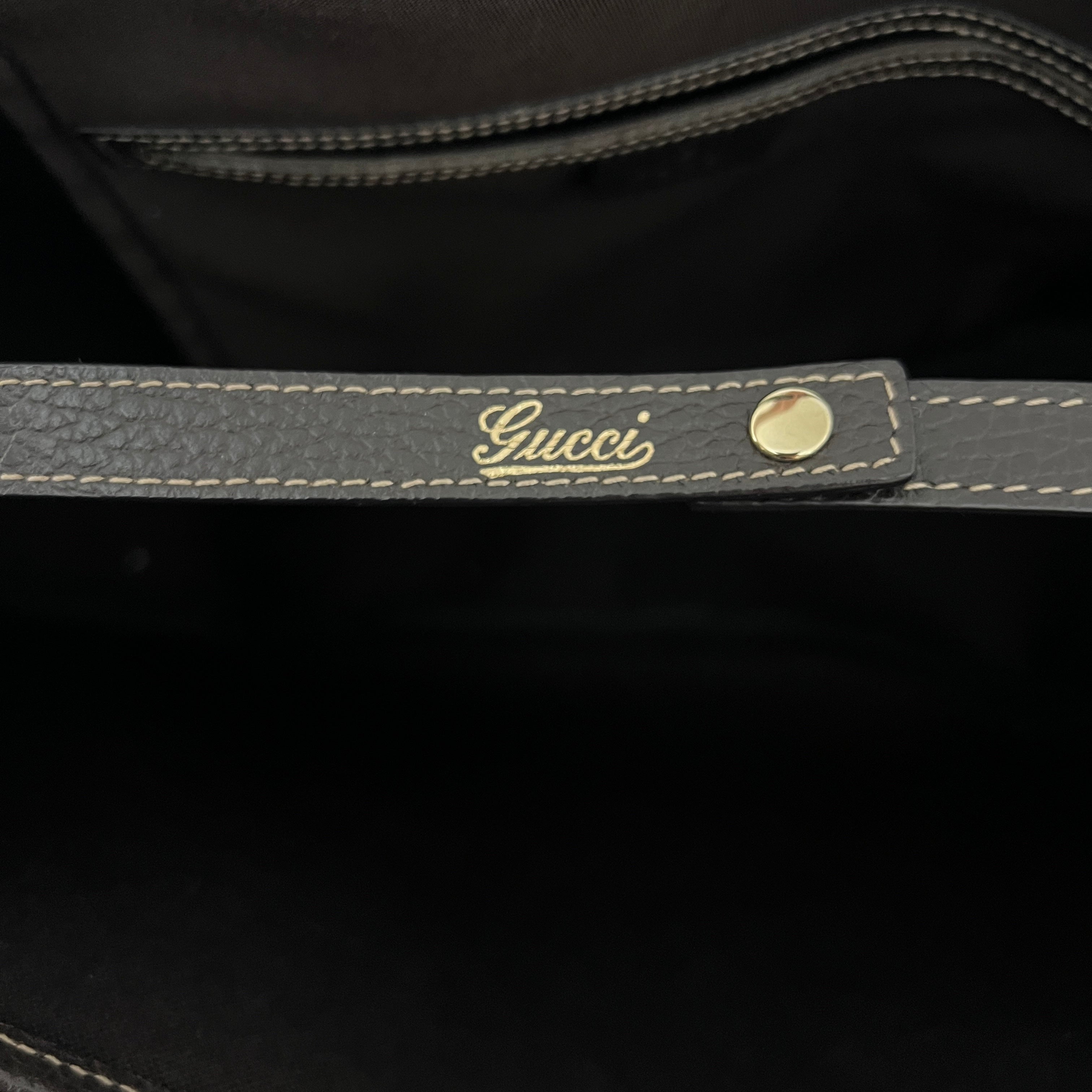 Sac GUCCI Pelham toile verni et cuir marron