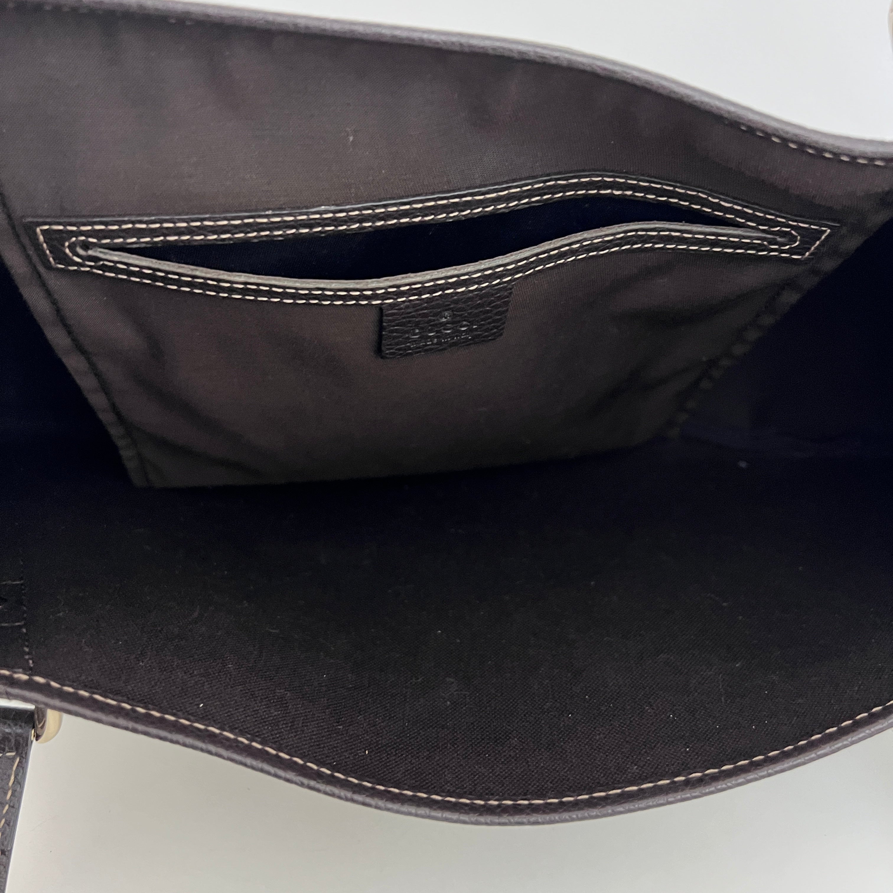 Sac GUCCI Pelham toile verni et cuir marron