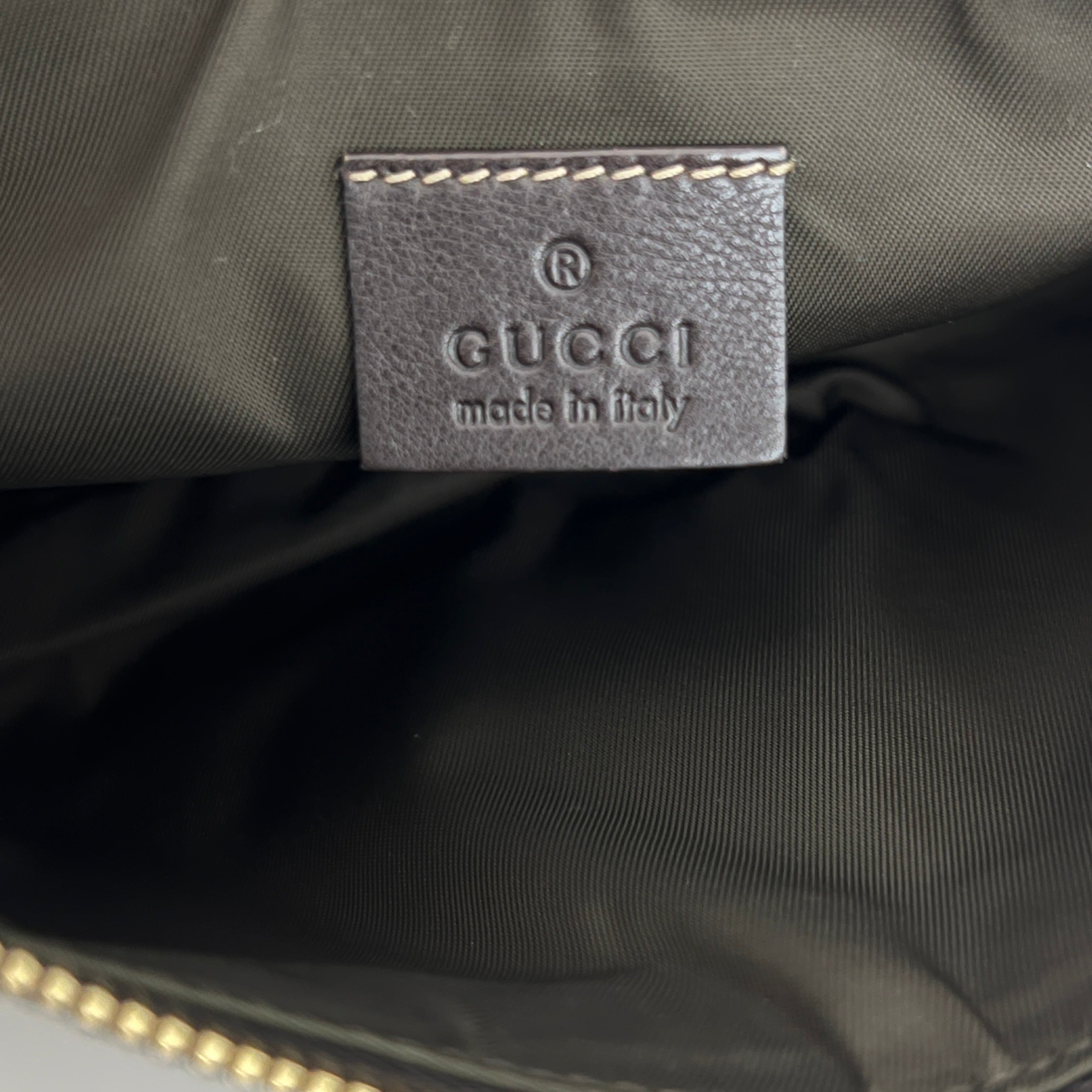 Sac GUCCI GG Heart Charm toile et cuir marron