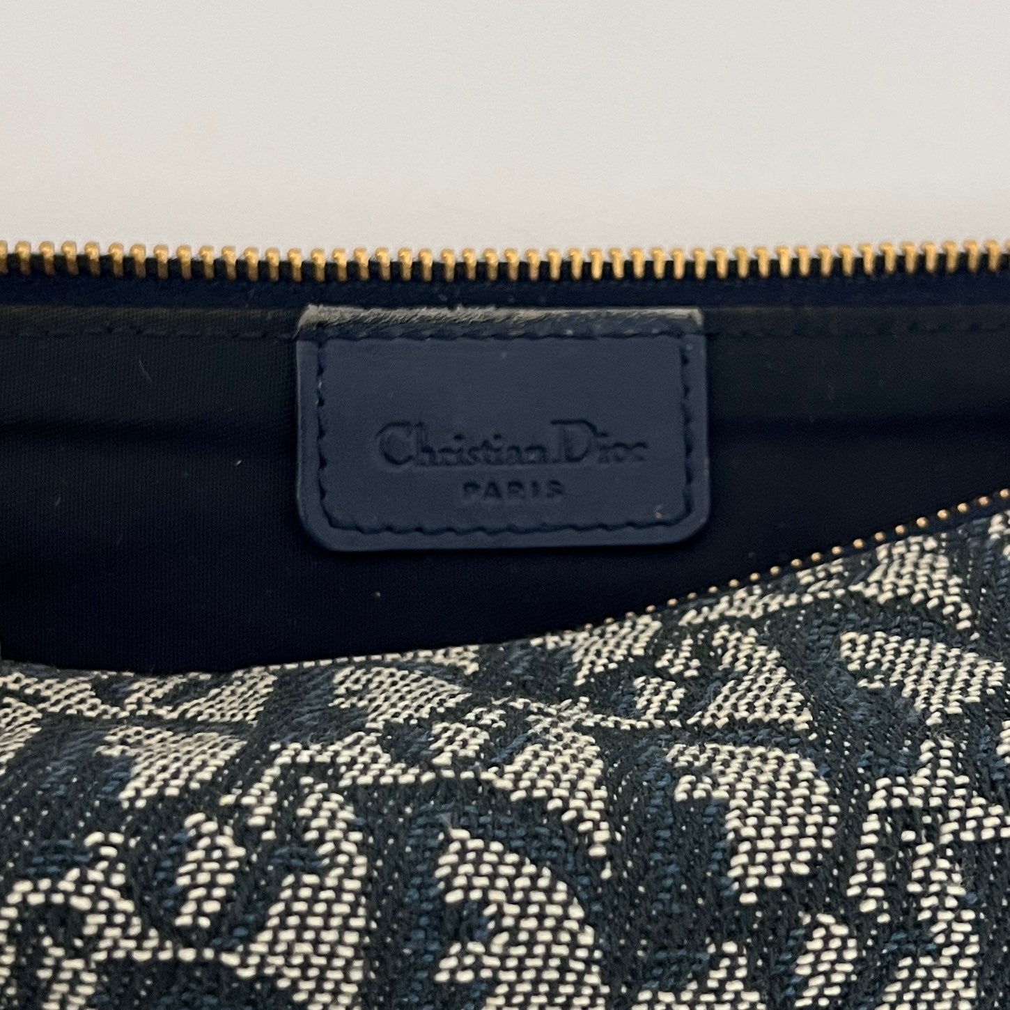 Sac DIOR Saddle Pouch toile et cuir bleu marine