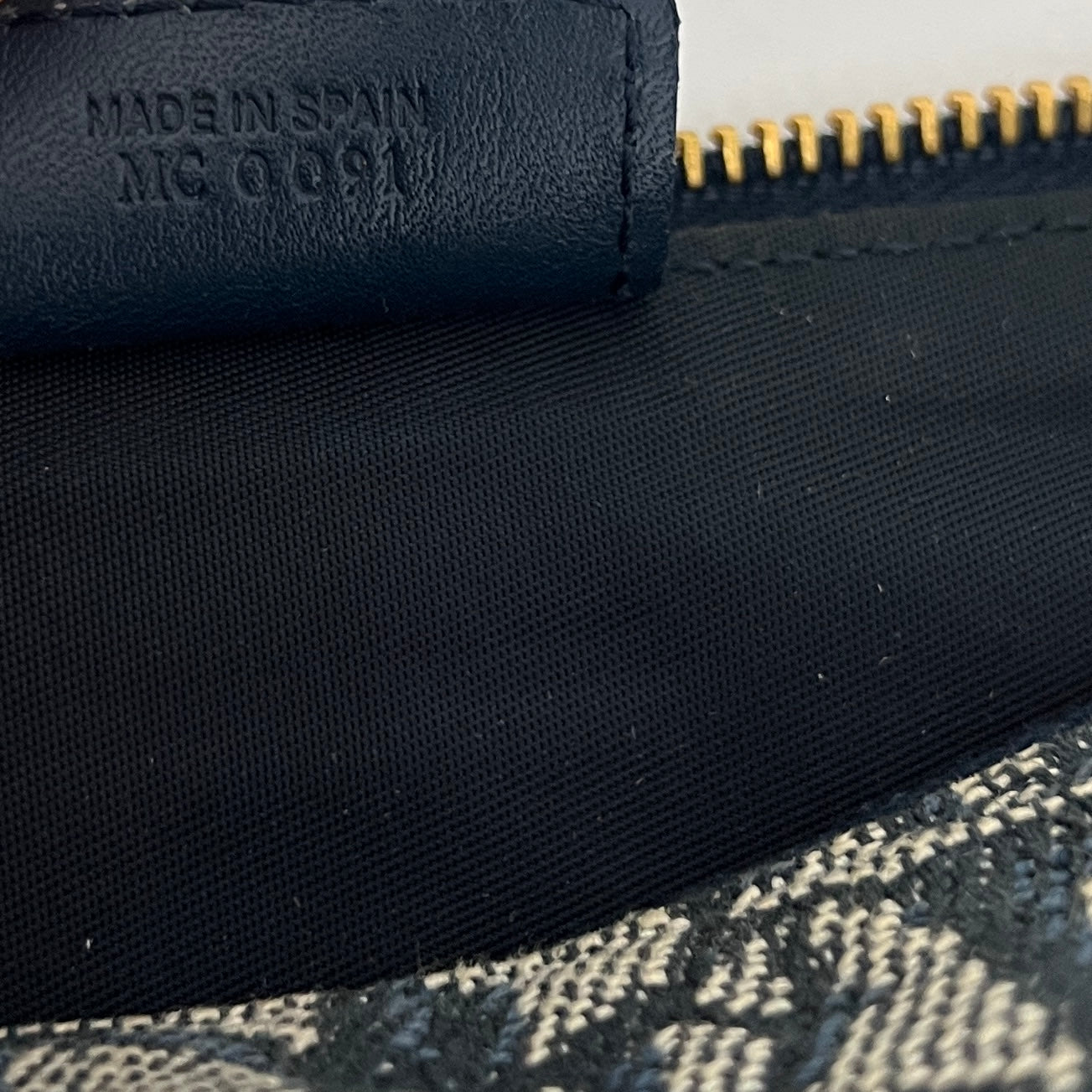 Sac DIOR Saddle Pouch toile et cuir bleu marine