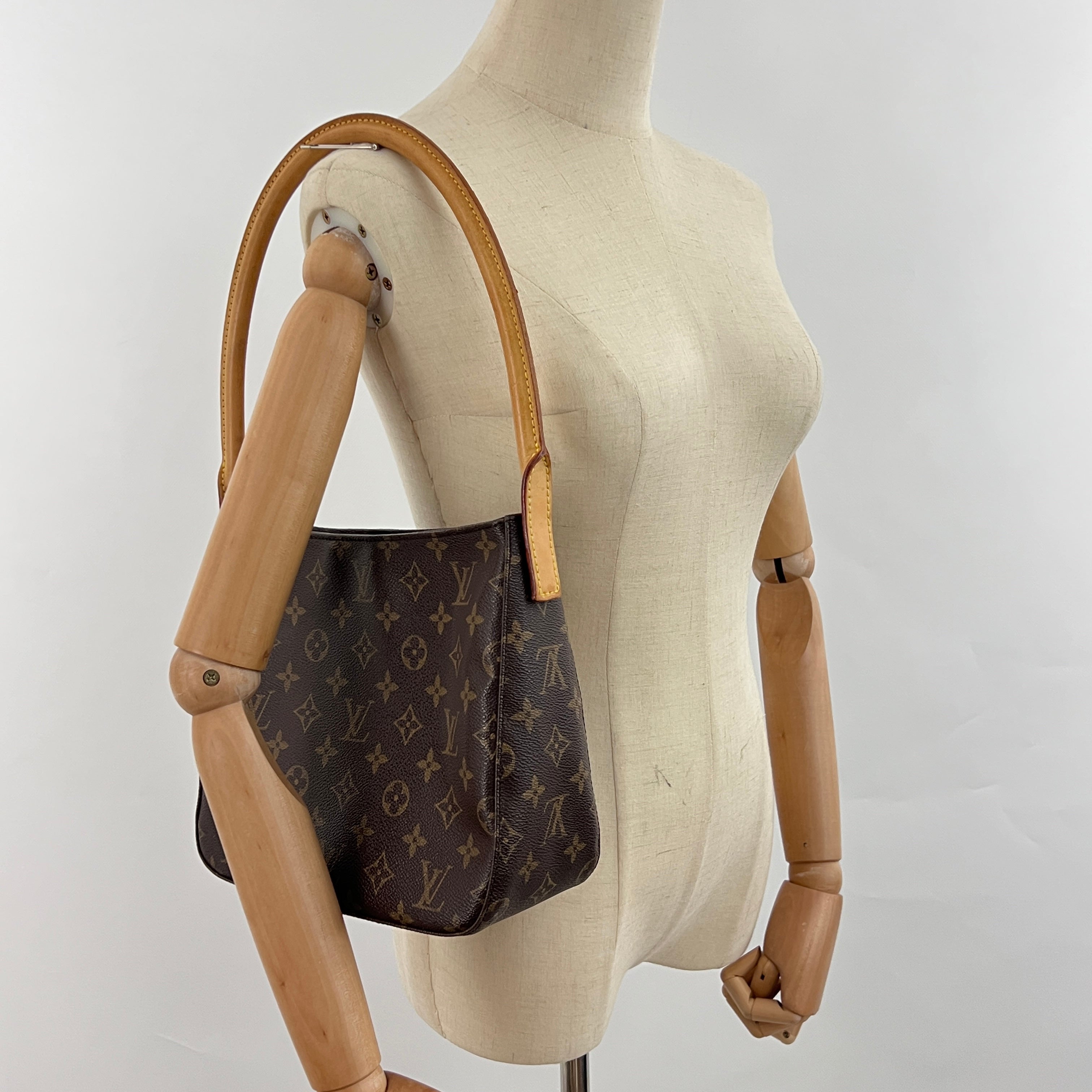 Sac LOUIS VUITTON Looping MM toile et cuir marron vintage 2001