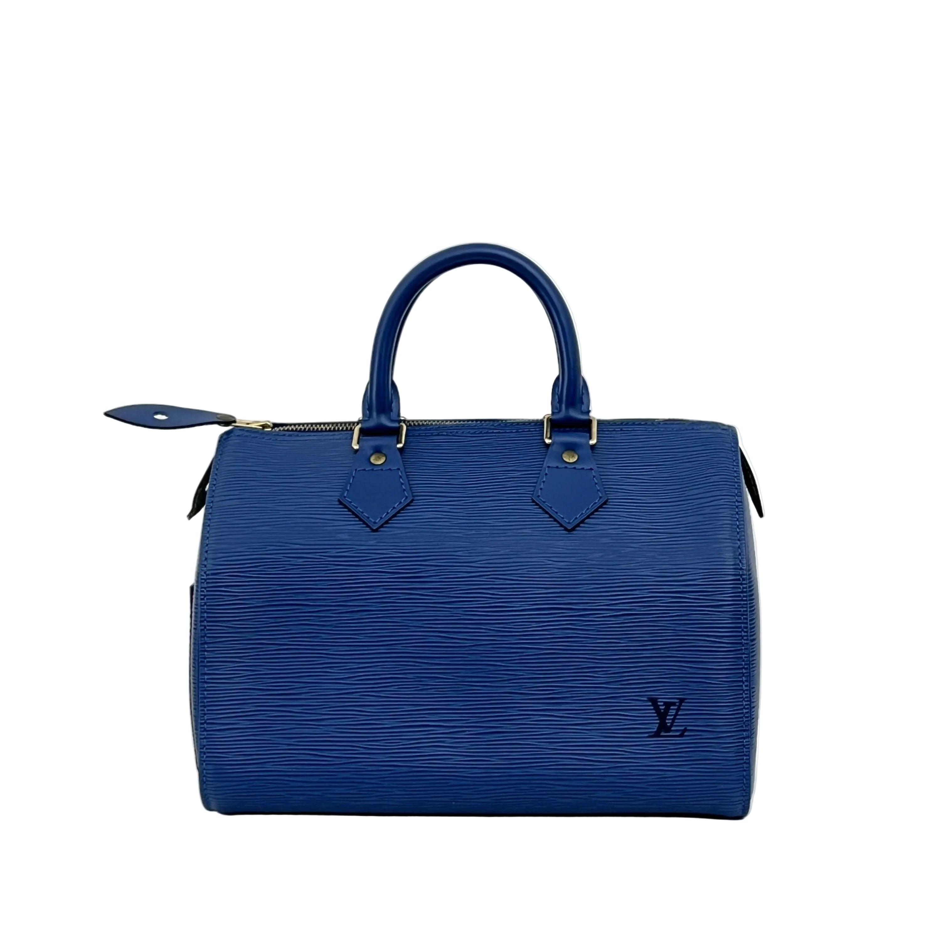 Sac LOUIS VUITTON Speedy 25 cuir épi bleu vintage 1997