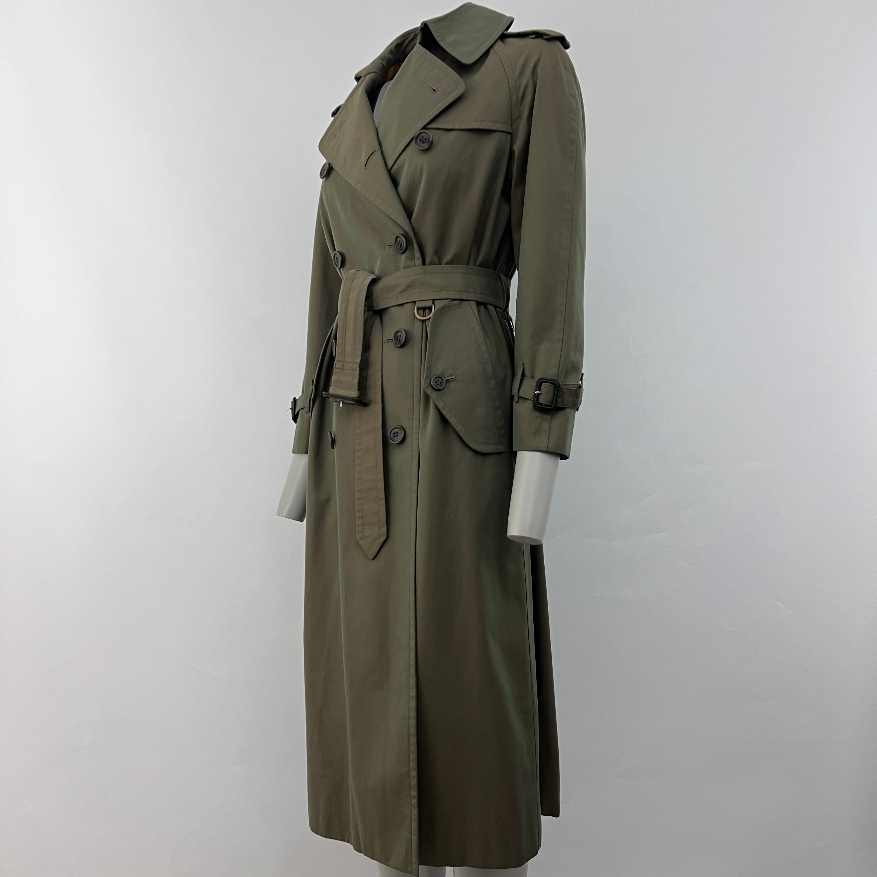 Trench BURBERRY S coton vert irrisé Chelsea Circa 1990