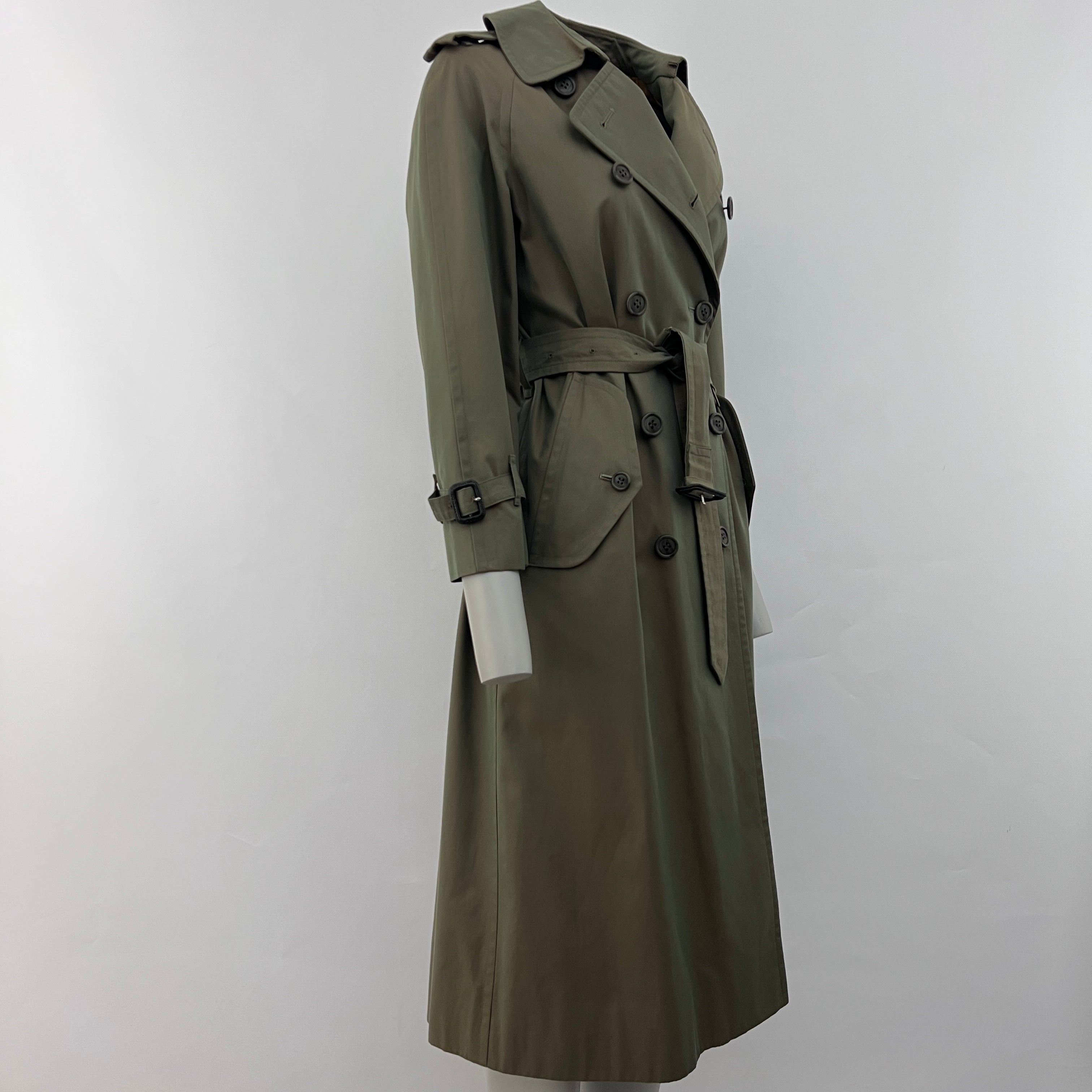 Trench BURBERRY S coton vert irrisé Chelsea Circa 1990