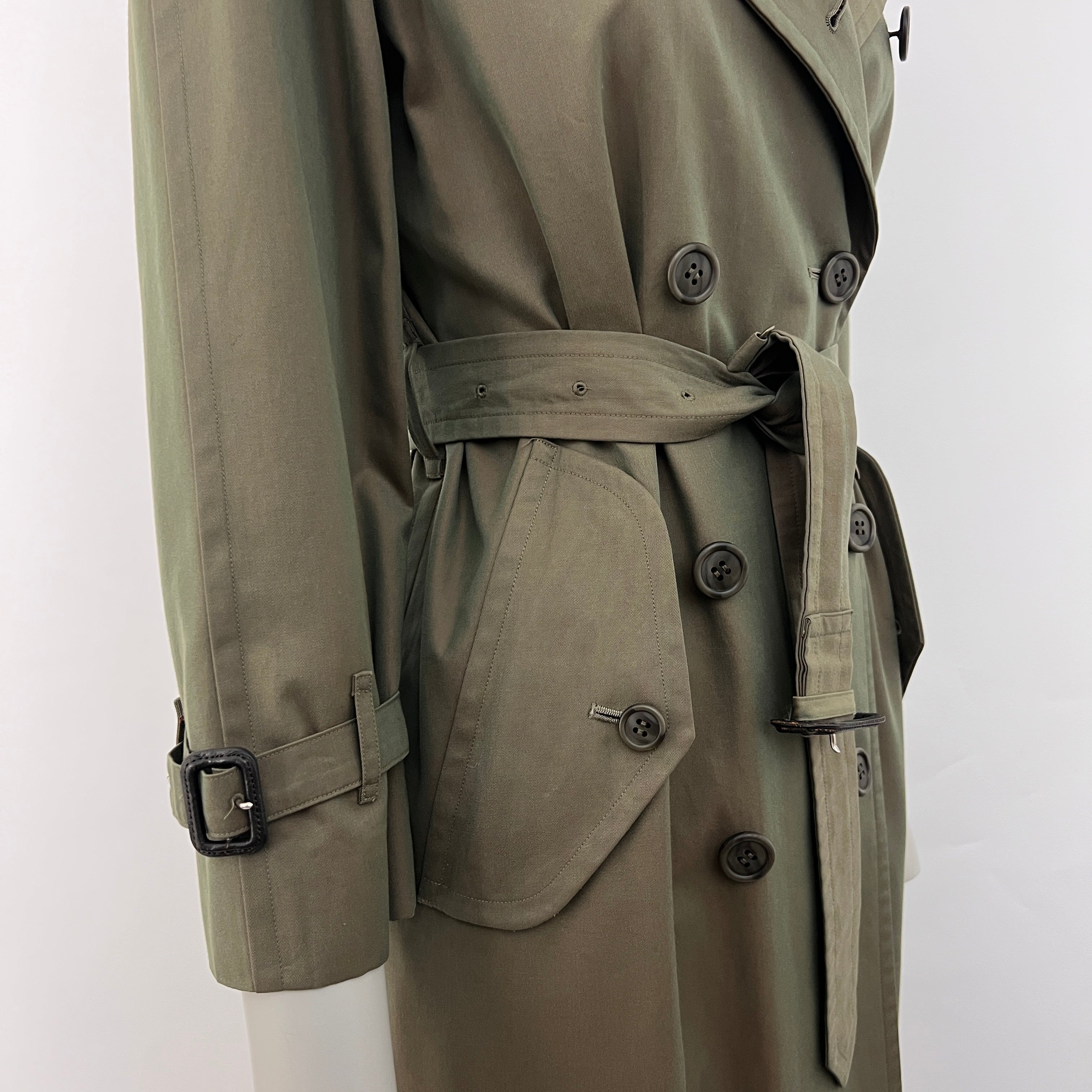 Trench BURBERRY S coton vert irrisé Chelsea Circa 1990