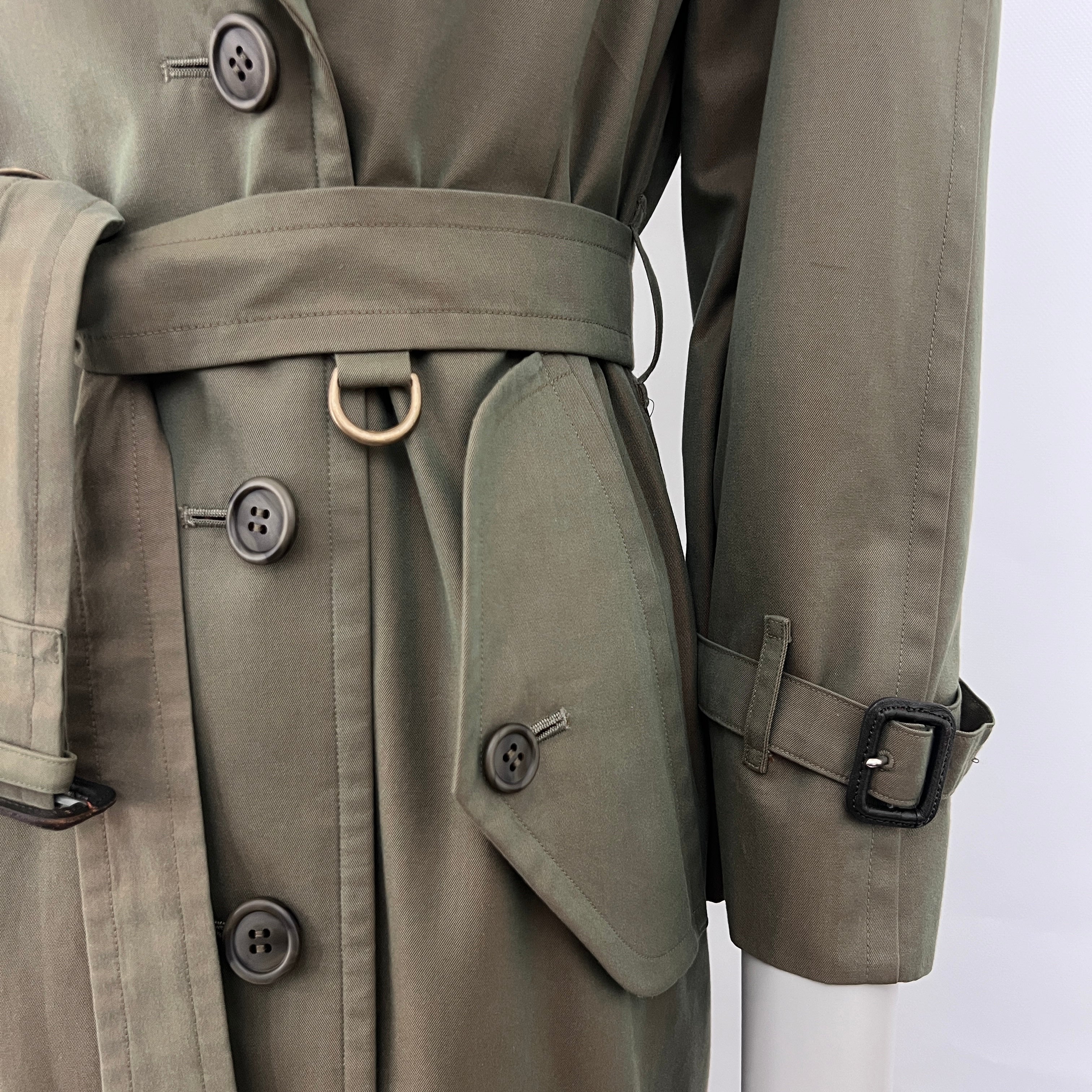 Trench BURBERRY S coton vert irrisé Chelsea Circa 1990