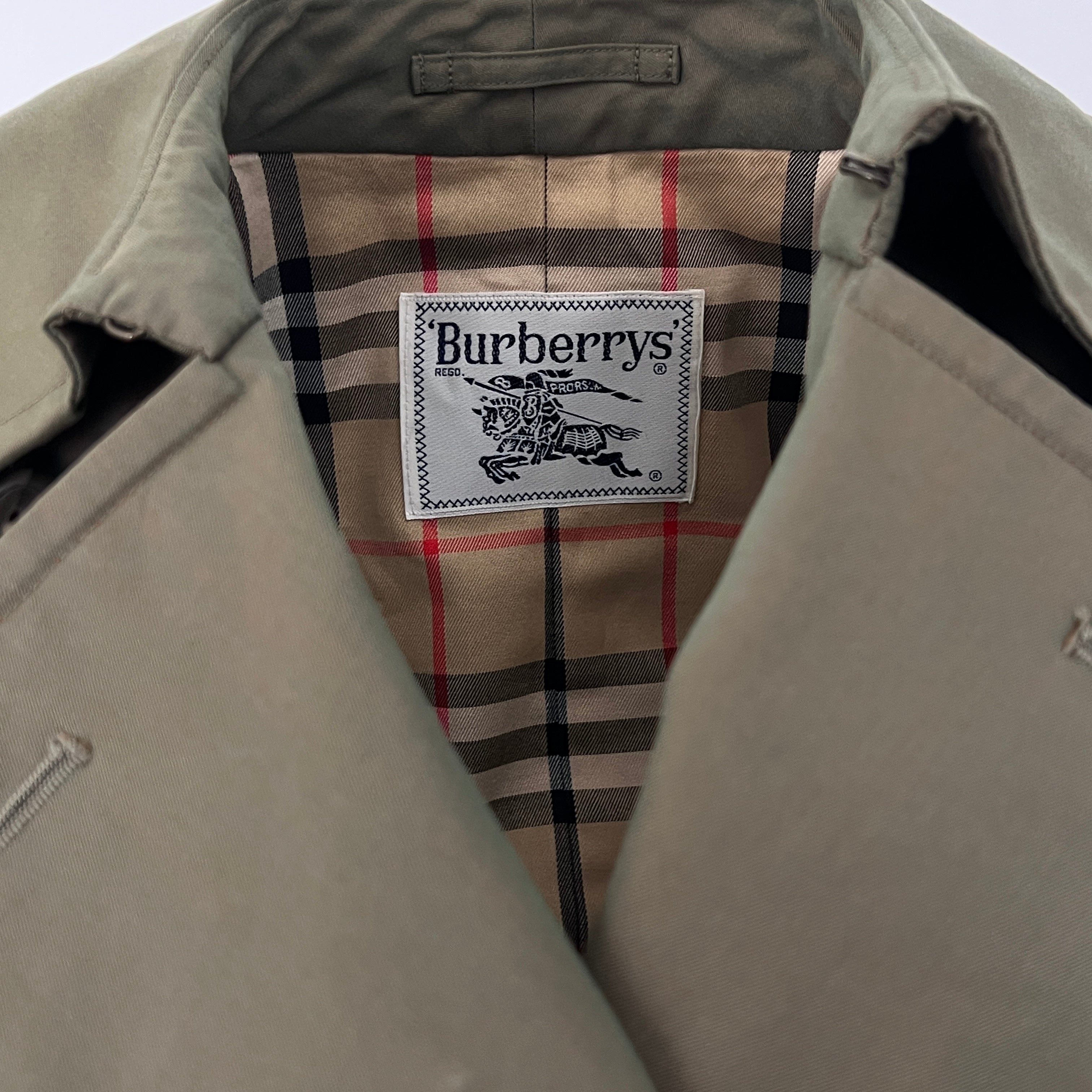 Trench BURBERRY S coton vert irrisé Chelsea Circa 1990