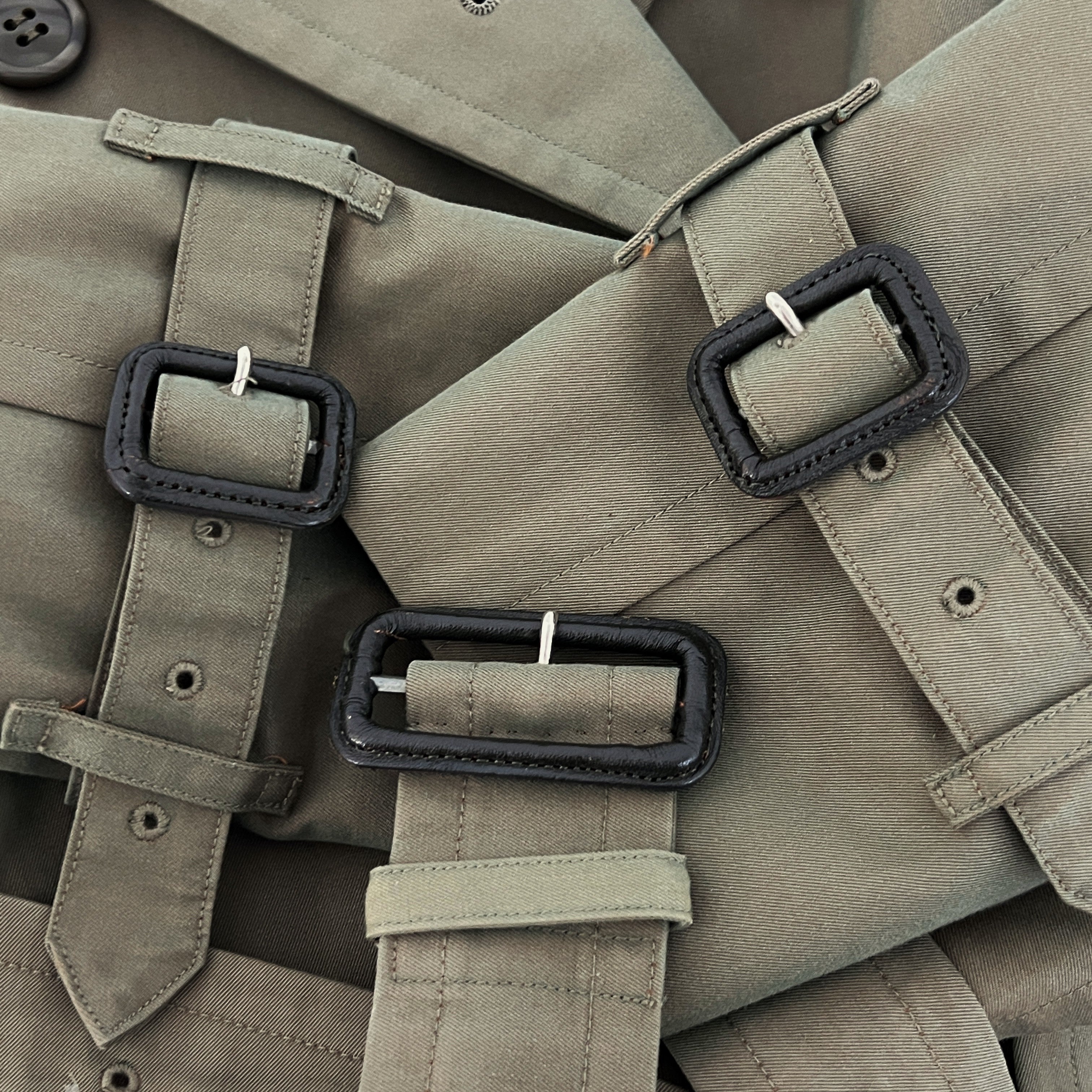 Trench BURBERRY S coton vert irrisé Chelsea Circa 1990