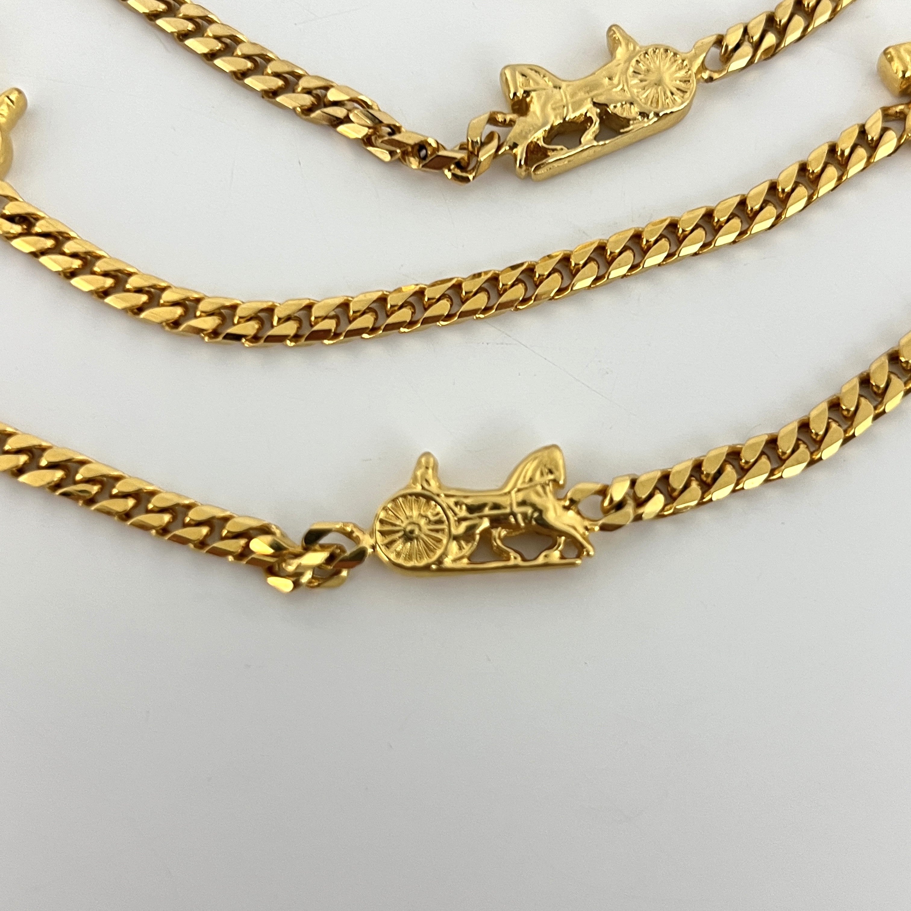 Collier CELINE Chaîne carriage Circa 1990