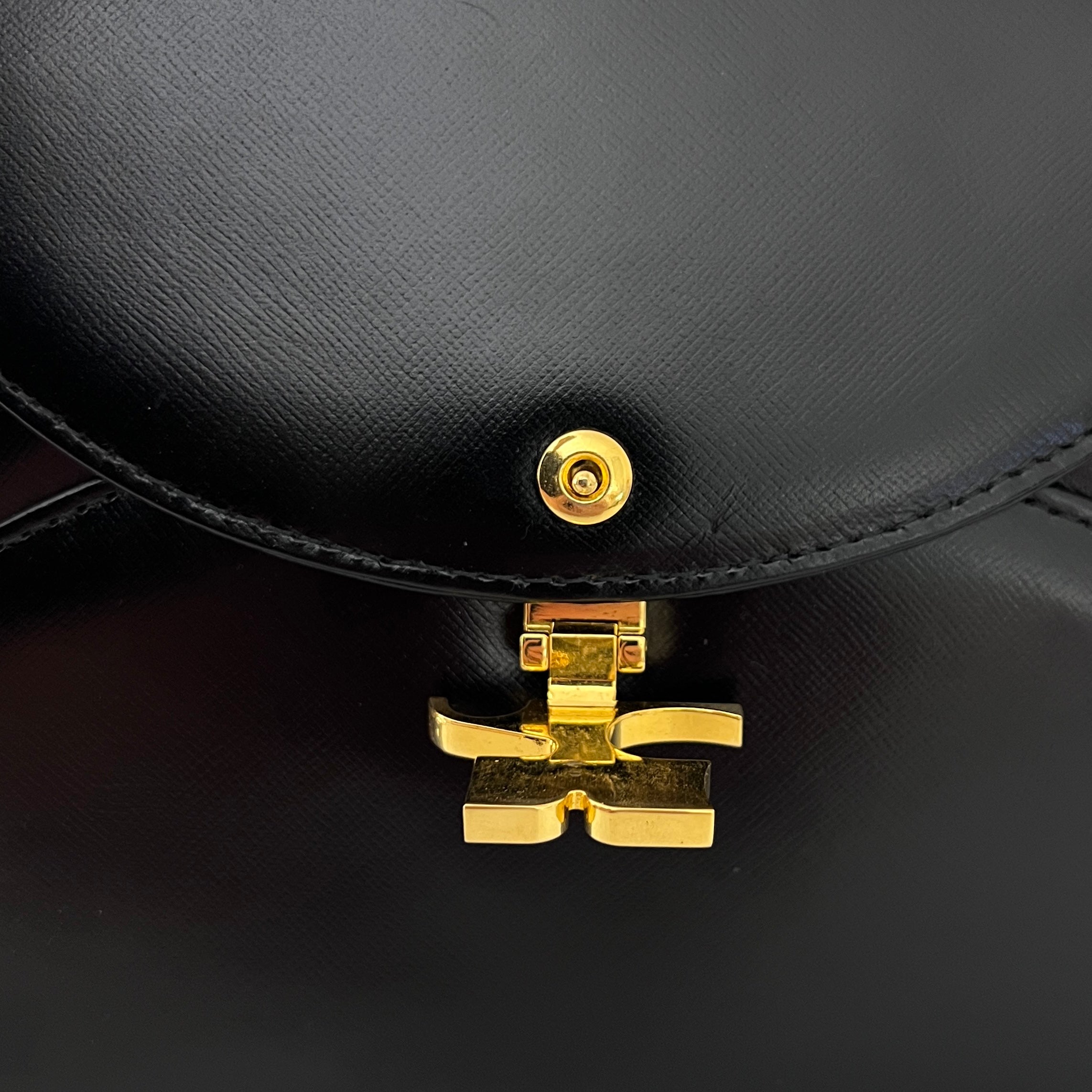 Sac COURRÈGES 2 Way  cuir grainé noir