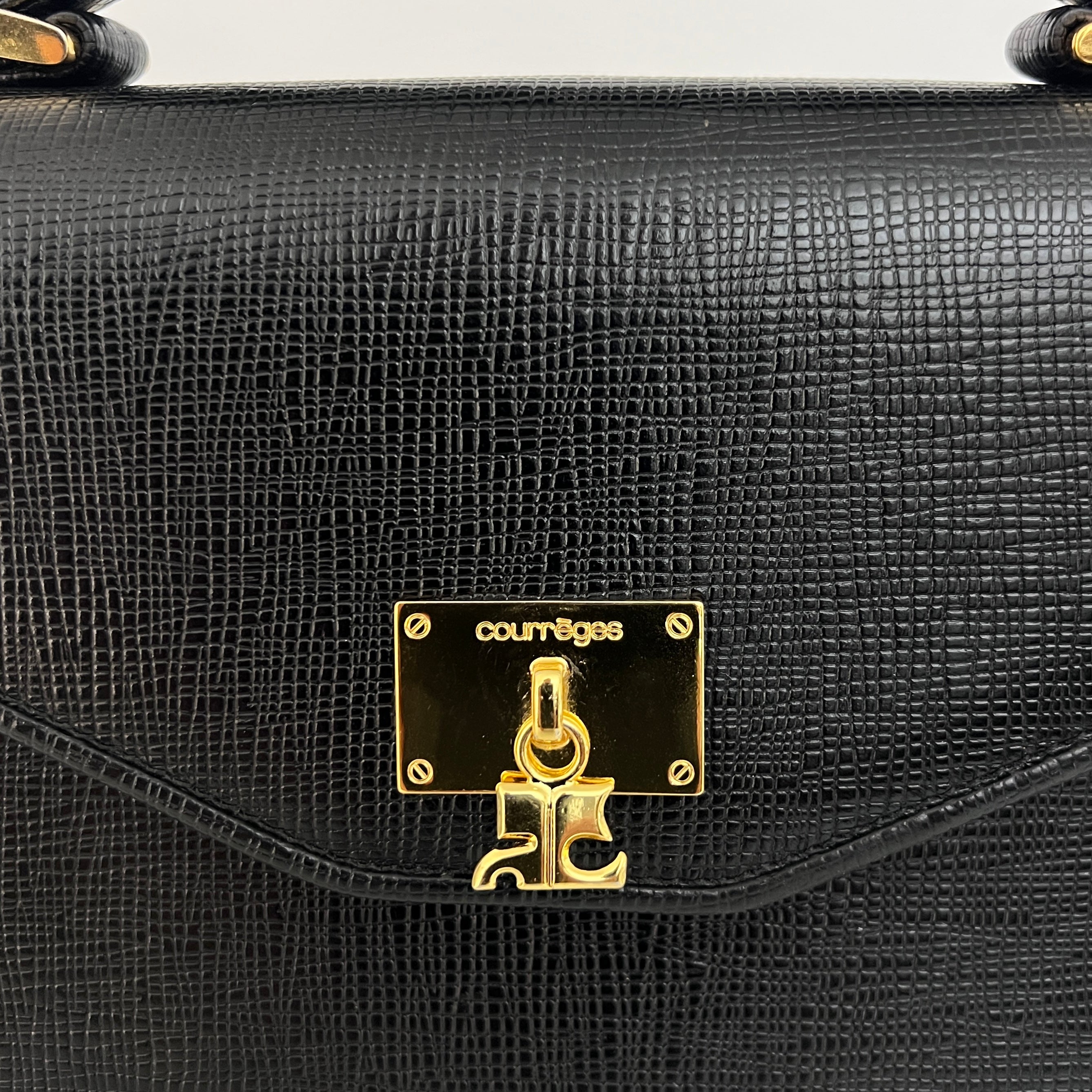 Sac COURRÈGES 2 Way PM cuir grainé noir