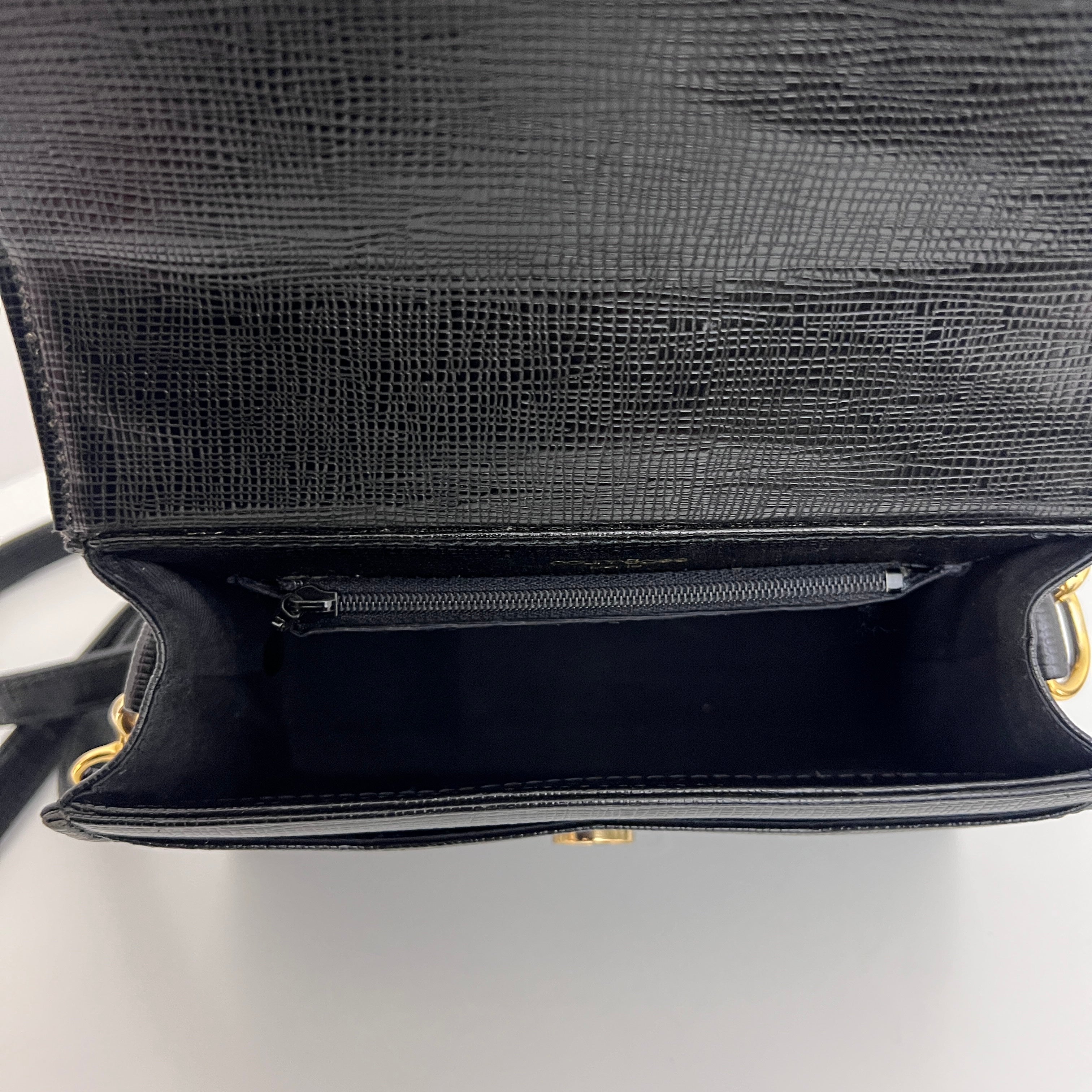 Sac COURRÈGES 2 Way PM cuir grainé noir