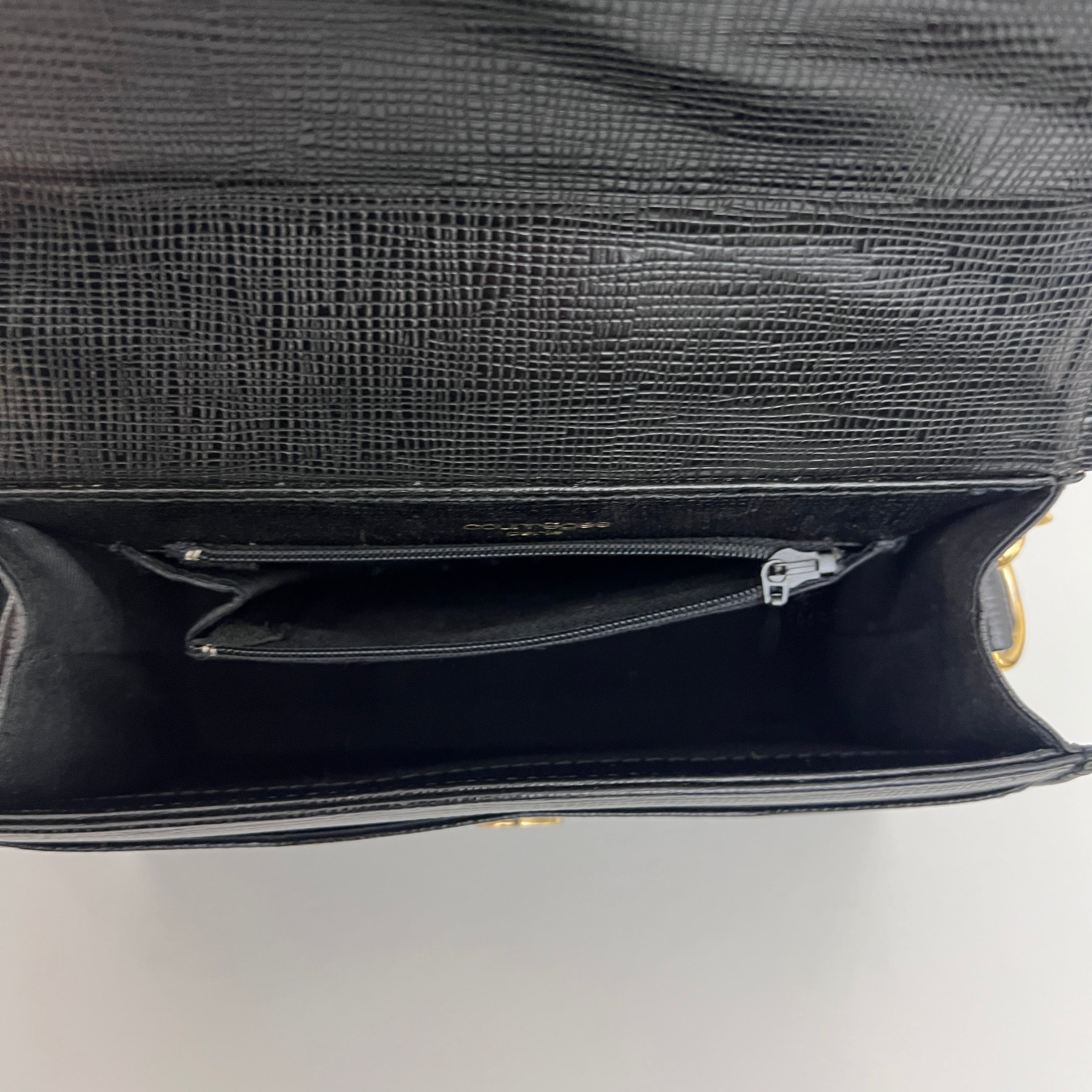 Sac COURRÈGES 2 Way PM cuir grainé noir