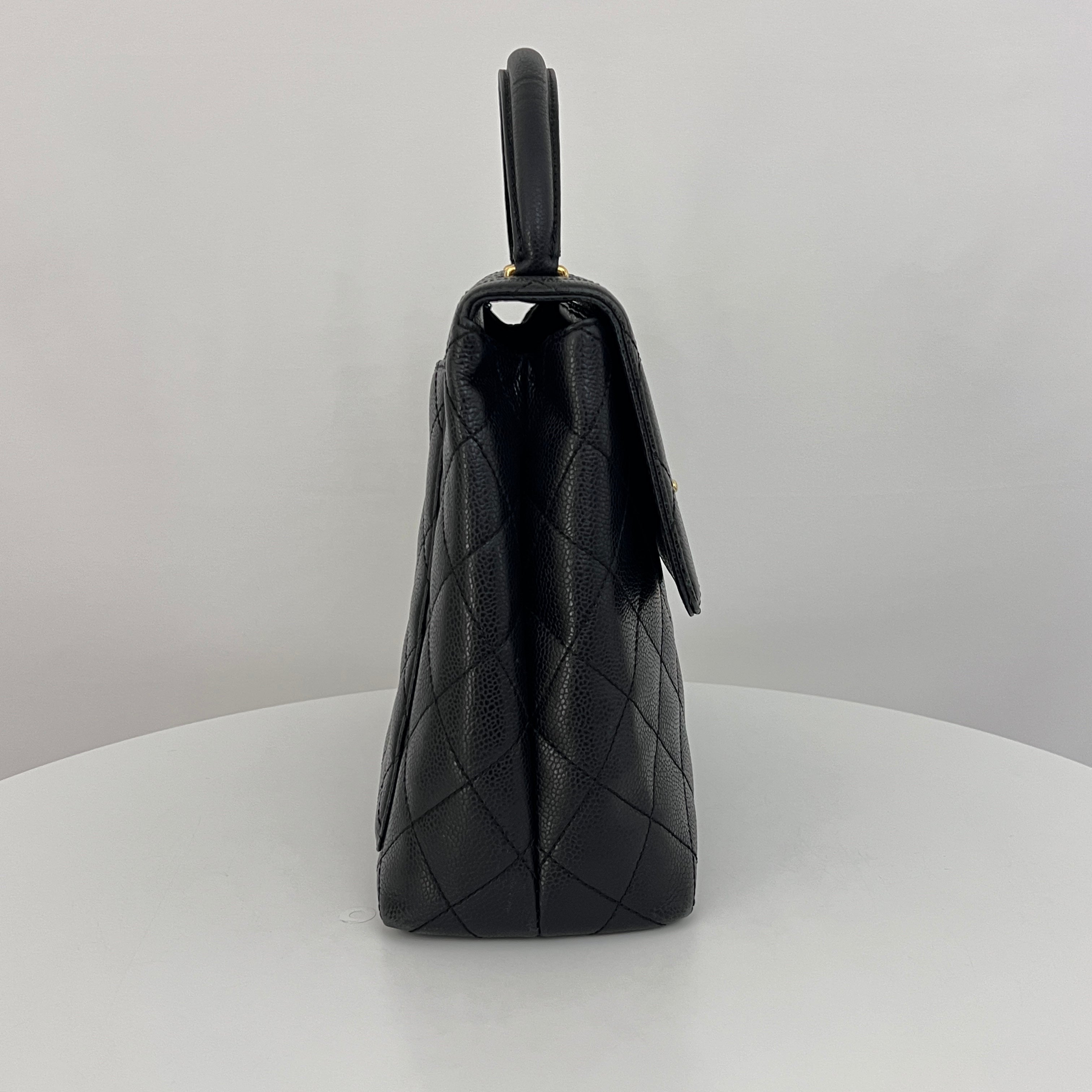 CHANEL Top Handle bag black caviar leather vintage 2003-2004