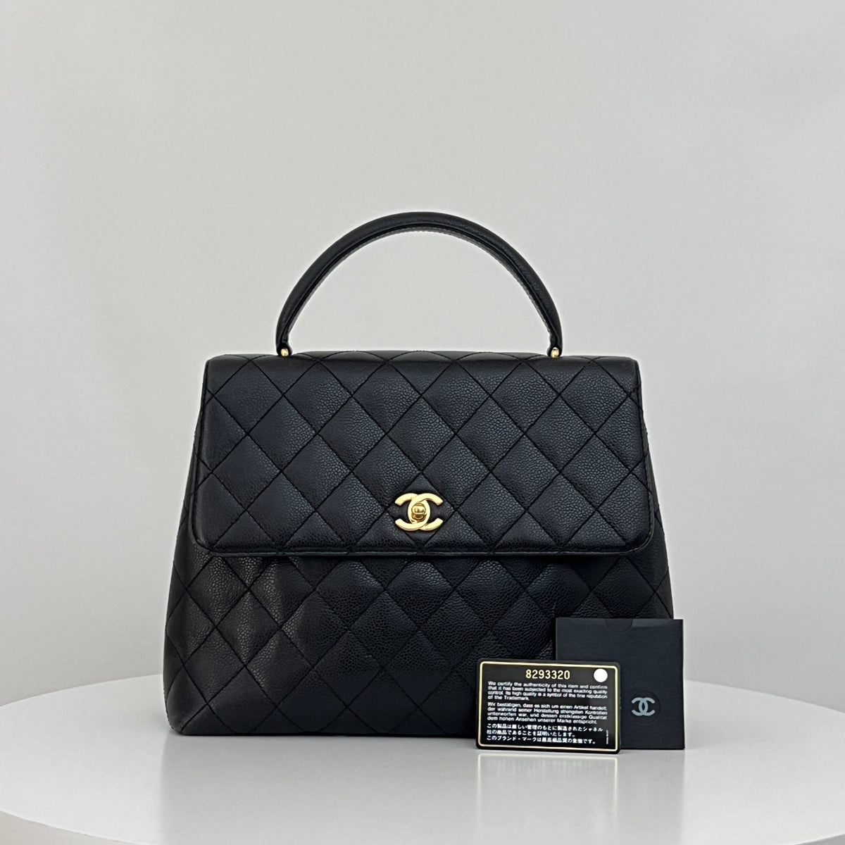 CHANEL Top Handle bag black caviar leather vintage 2003-2004