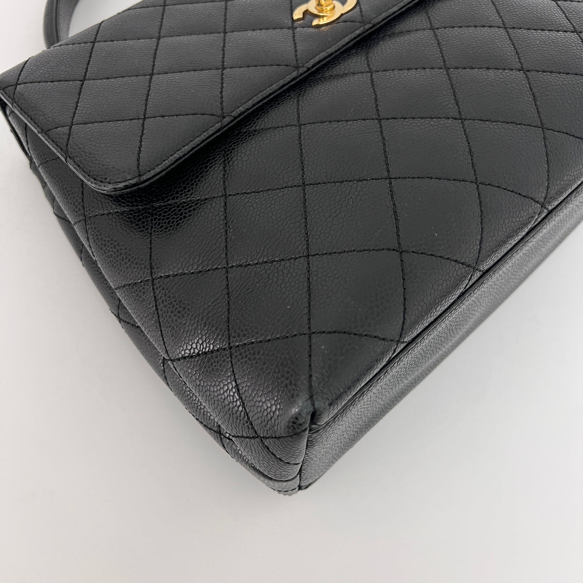 CHANEL Top Handle bag black caviar leather vintage 2003-2004