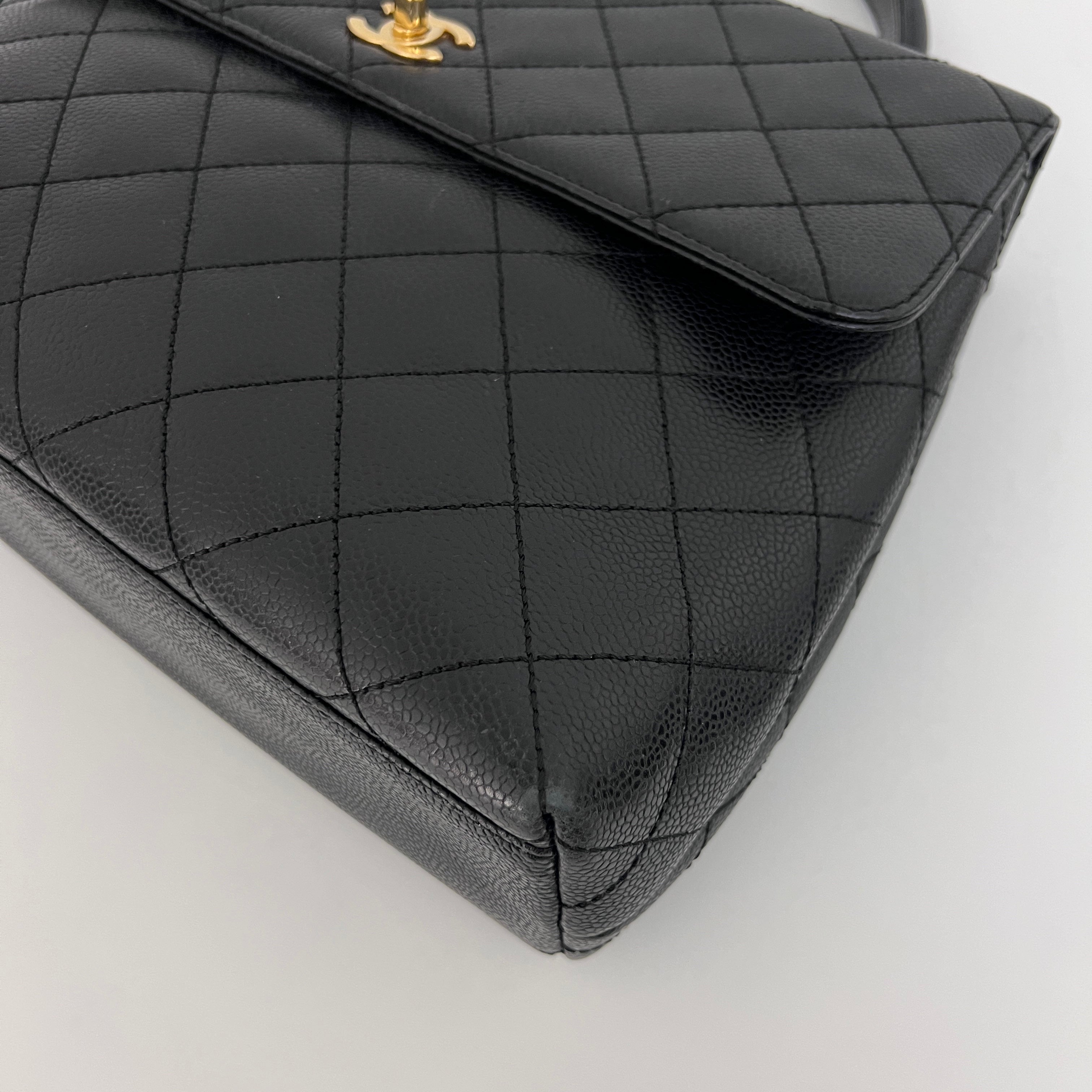 CHANEL Top Handle bag black caviar leather vintage 2003-2004