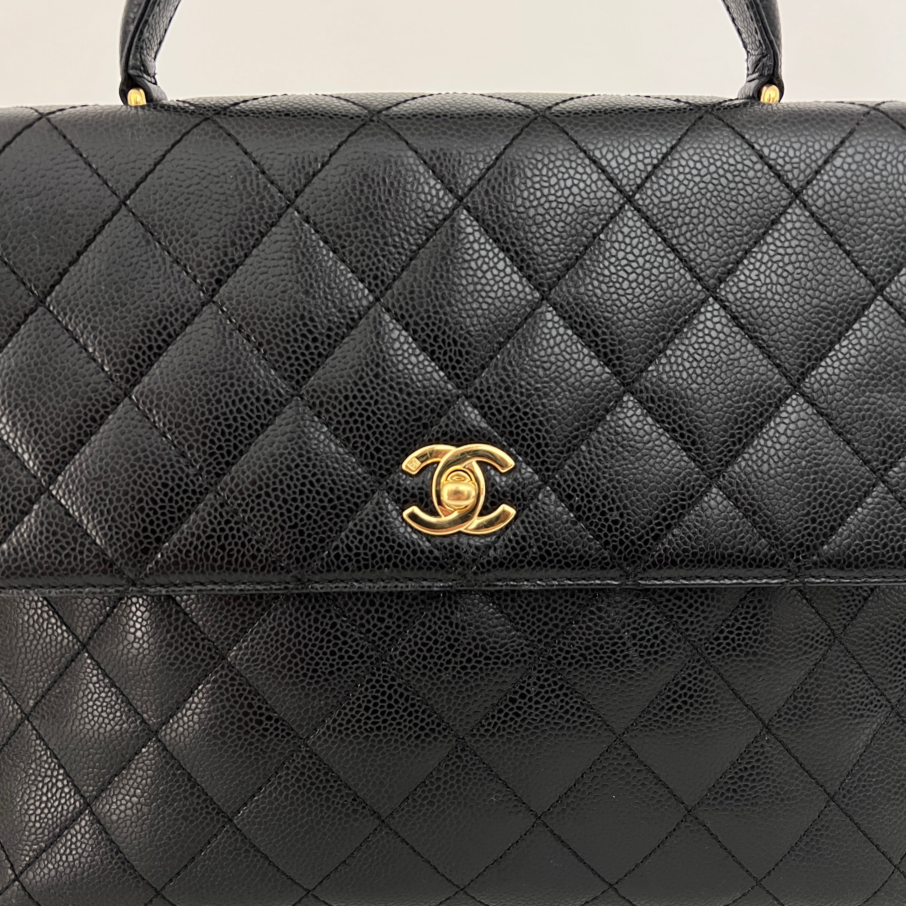 CHANEL Top Handle bag black caviar leather vintage 2003-2004