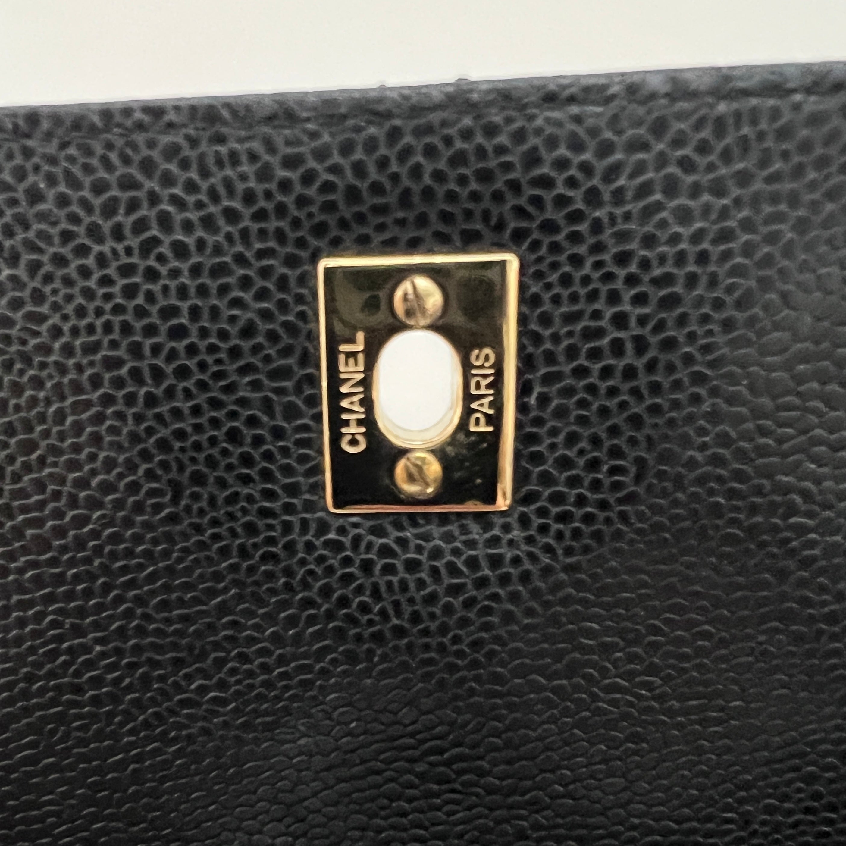 CHANEL Top Handle bag black caviar leather vintage 2003-2004