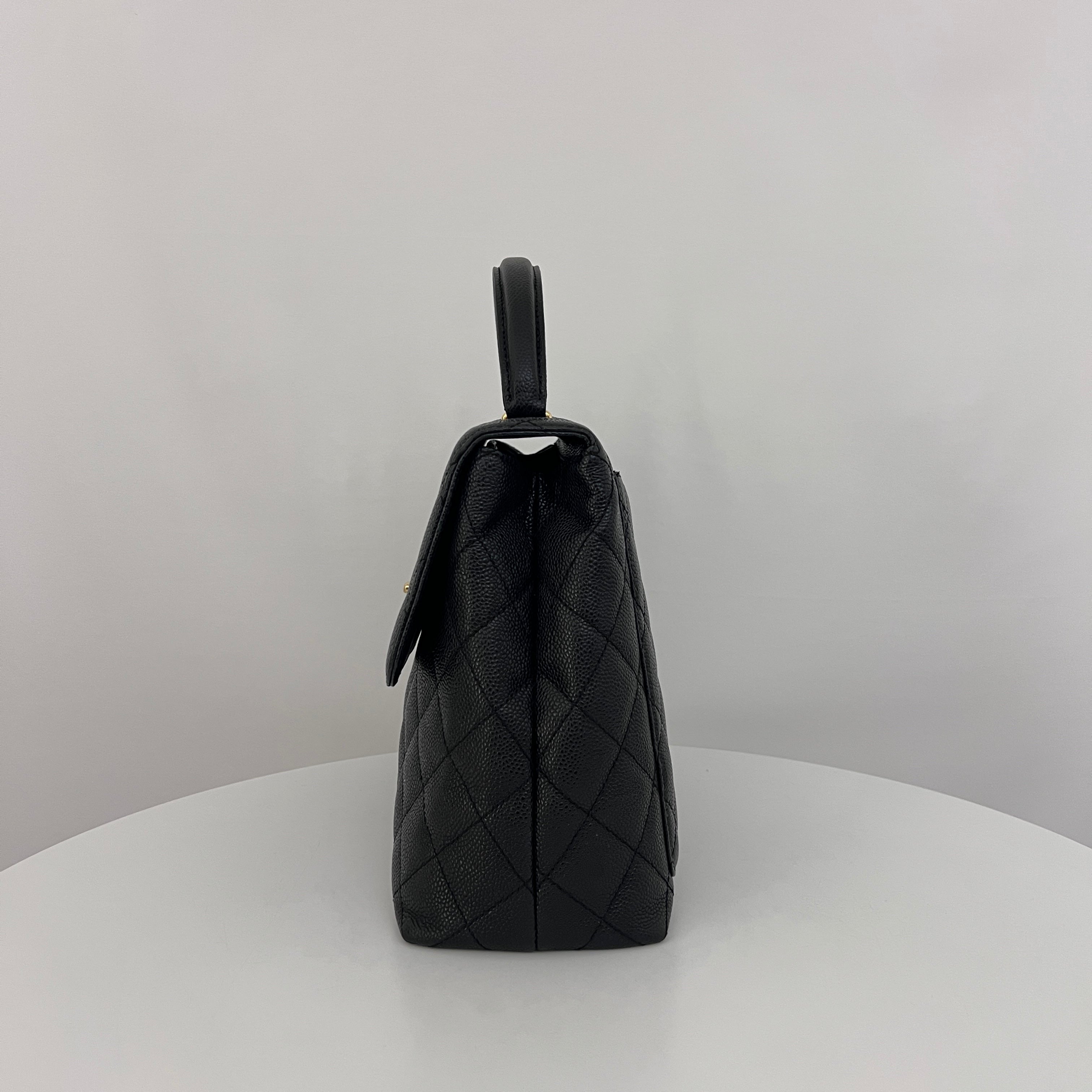 CHANEL Top Handle bag black caviar leather vintage 2003-2004