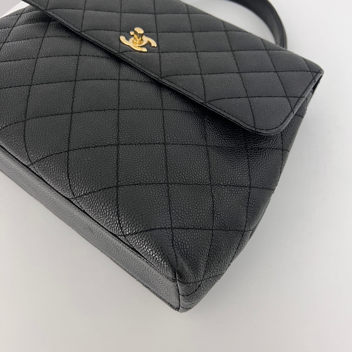 CHANEL Top Handle bag black caviar leather vintage 2003-2004