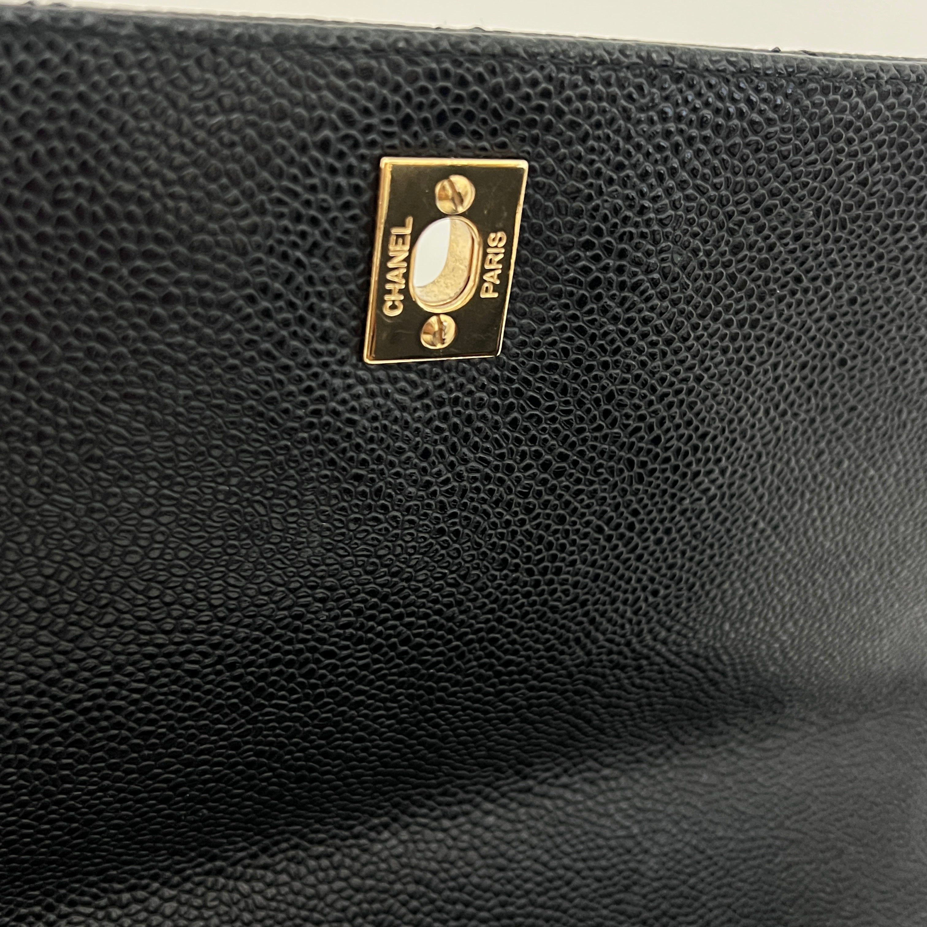 CHANEL Top Handle bag black caviar leather vintage 2003-2004
