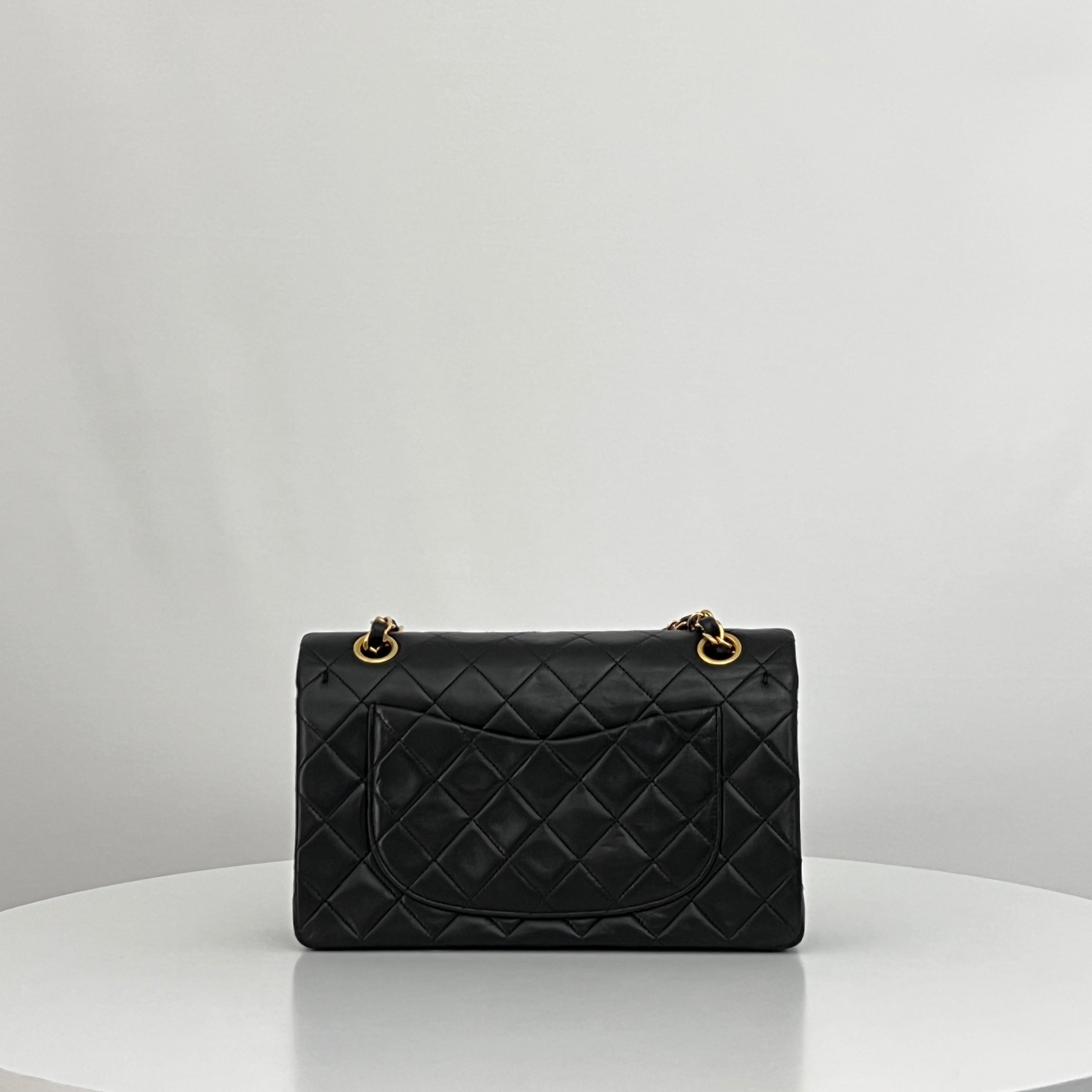 CHANEL Classic Small Flap shoulder bag black lambskin vintage 1991-1994