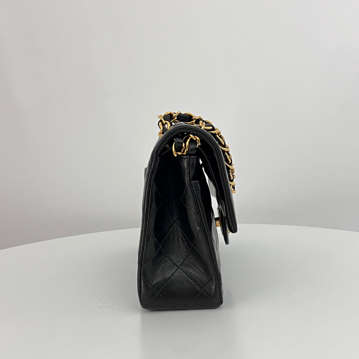 CHANEL Classic Small Flap shoulder bag black lambskin vintage 1991-1994