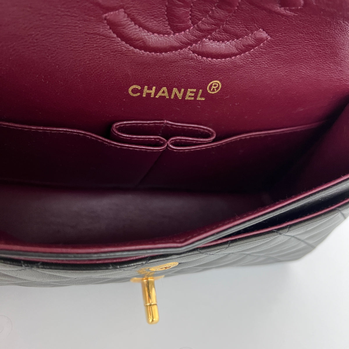 CHANEL Classic Small Flap shoulder bag black lambskin vintage 1991-1994