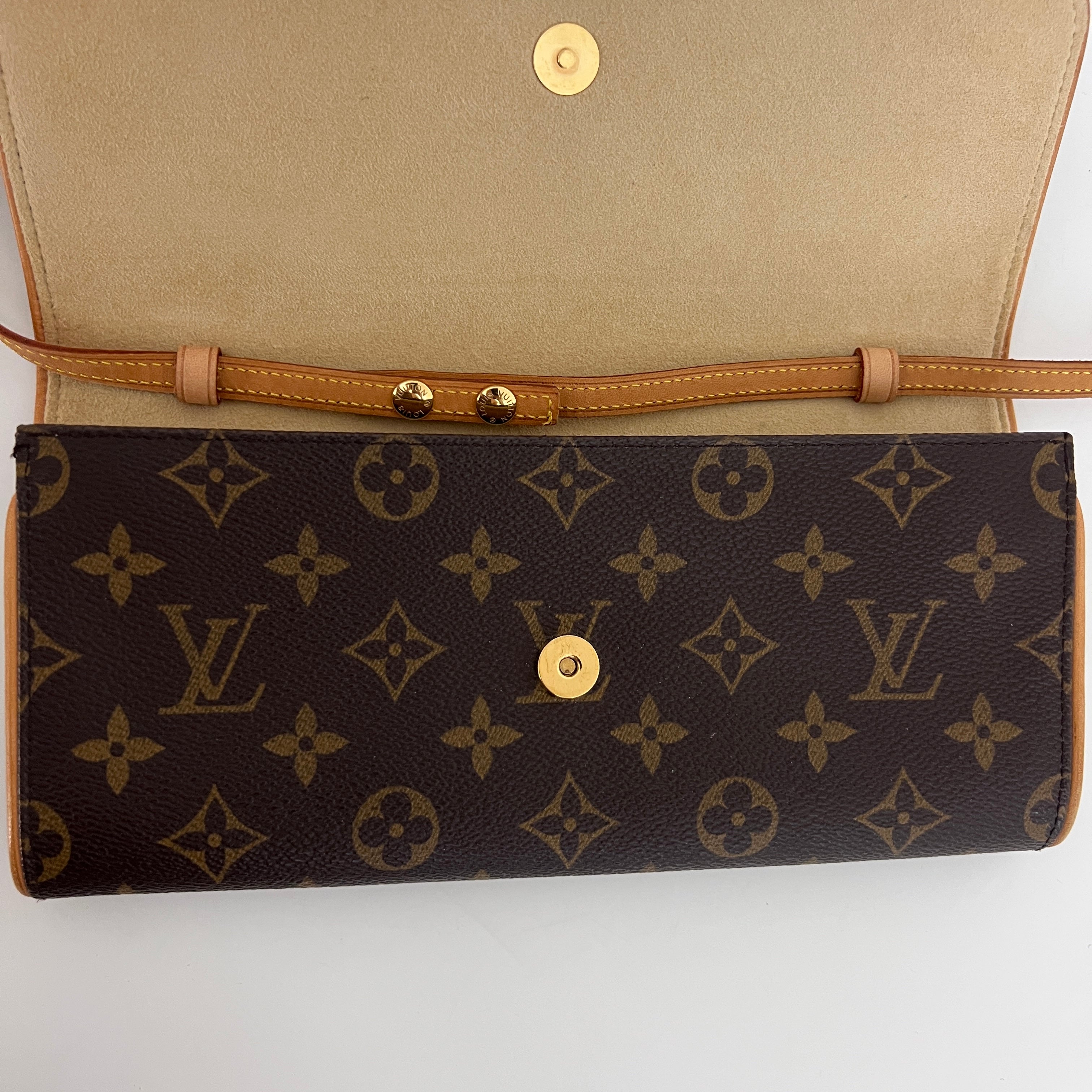 LOUIS VUITTON Twin GM Shoulder Bag in vintage brown canvas and leather 2001