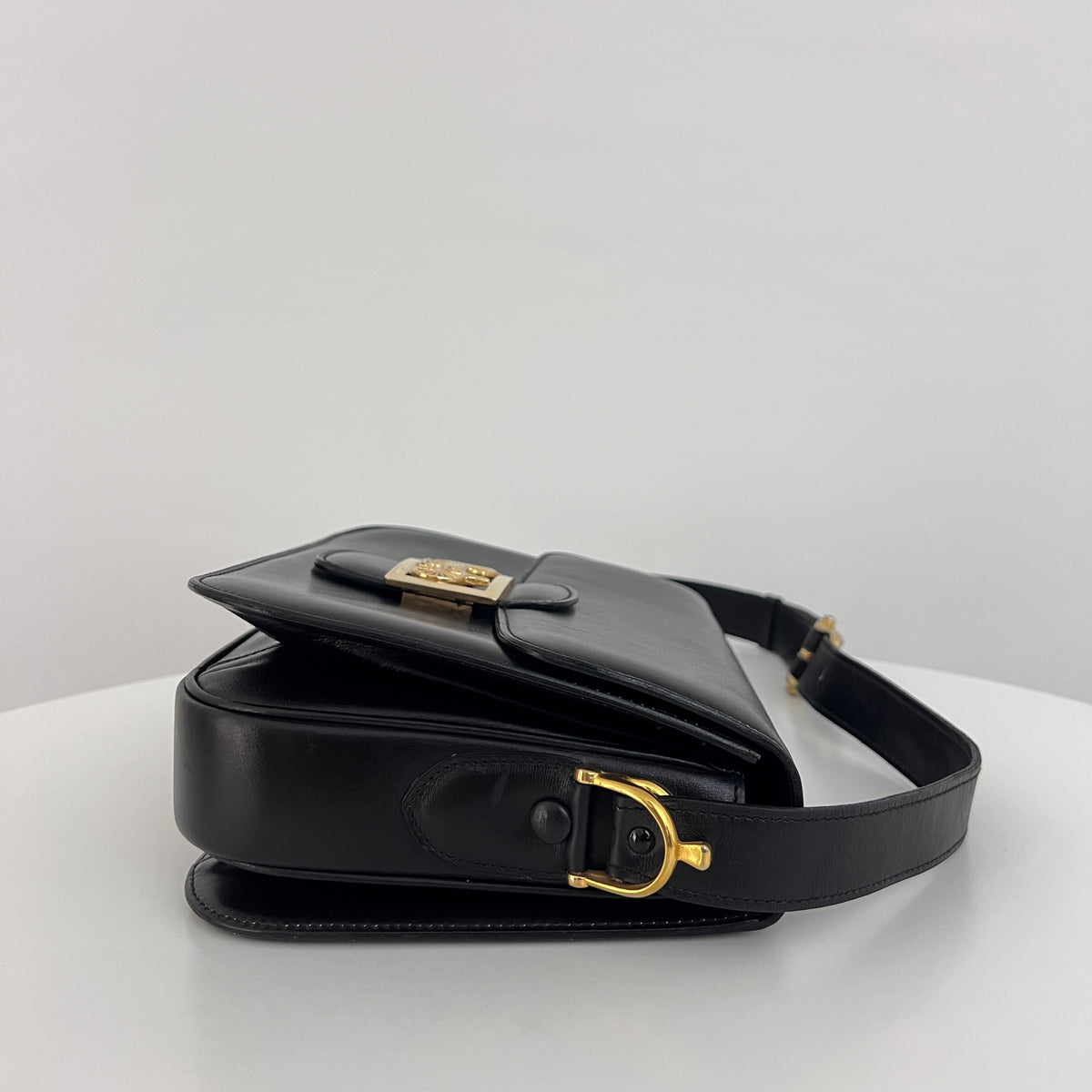 Sac CELINE Triomphe cuir lisse noir