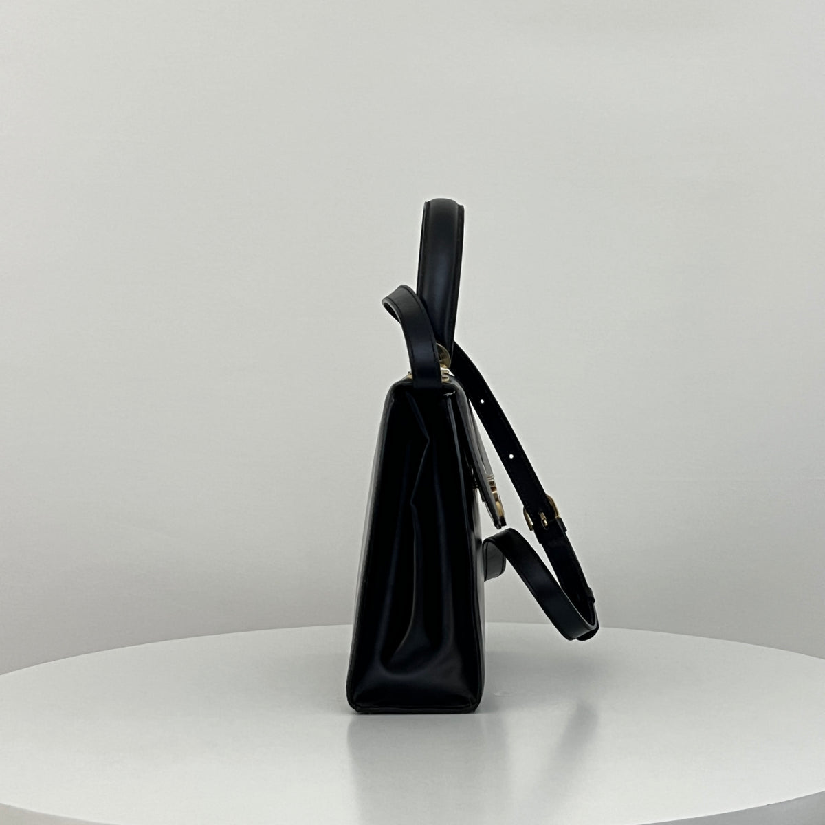 Sac à bandoulière CELINE Top Handle 2 Way cuir lisse noir