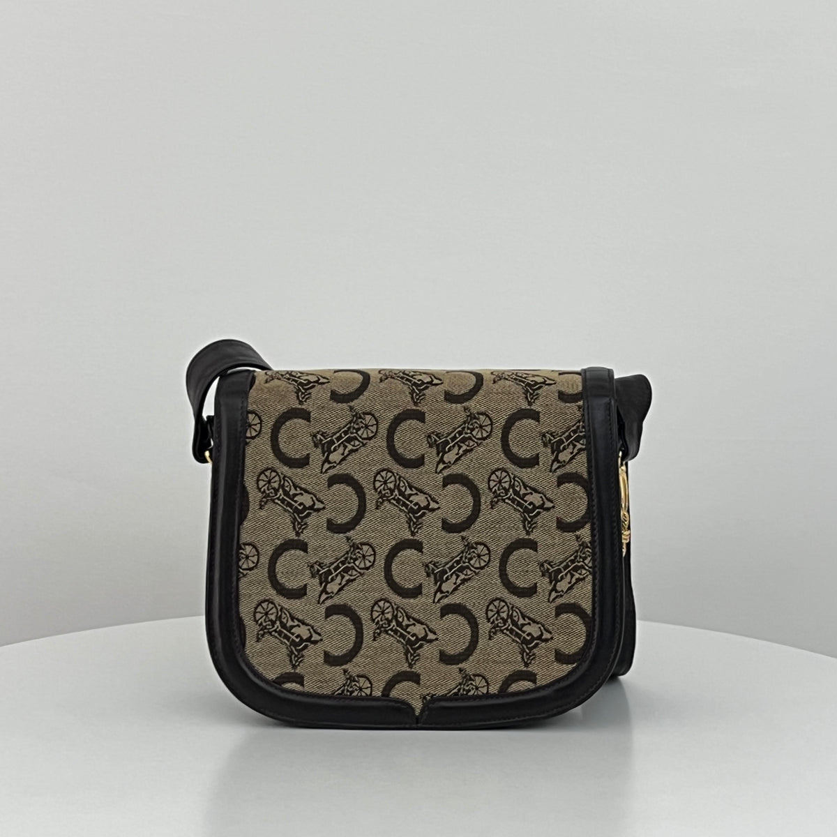 Sac CELINE Triomphe C Carriage toile et cuir marron