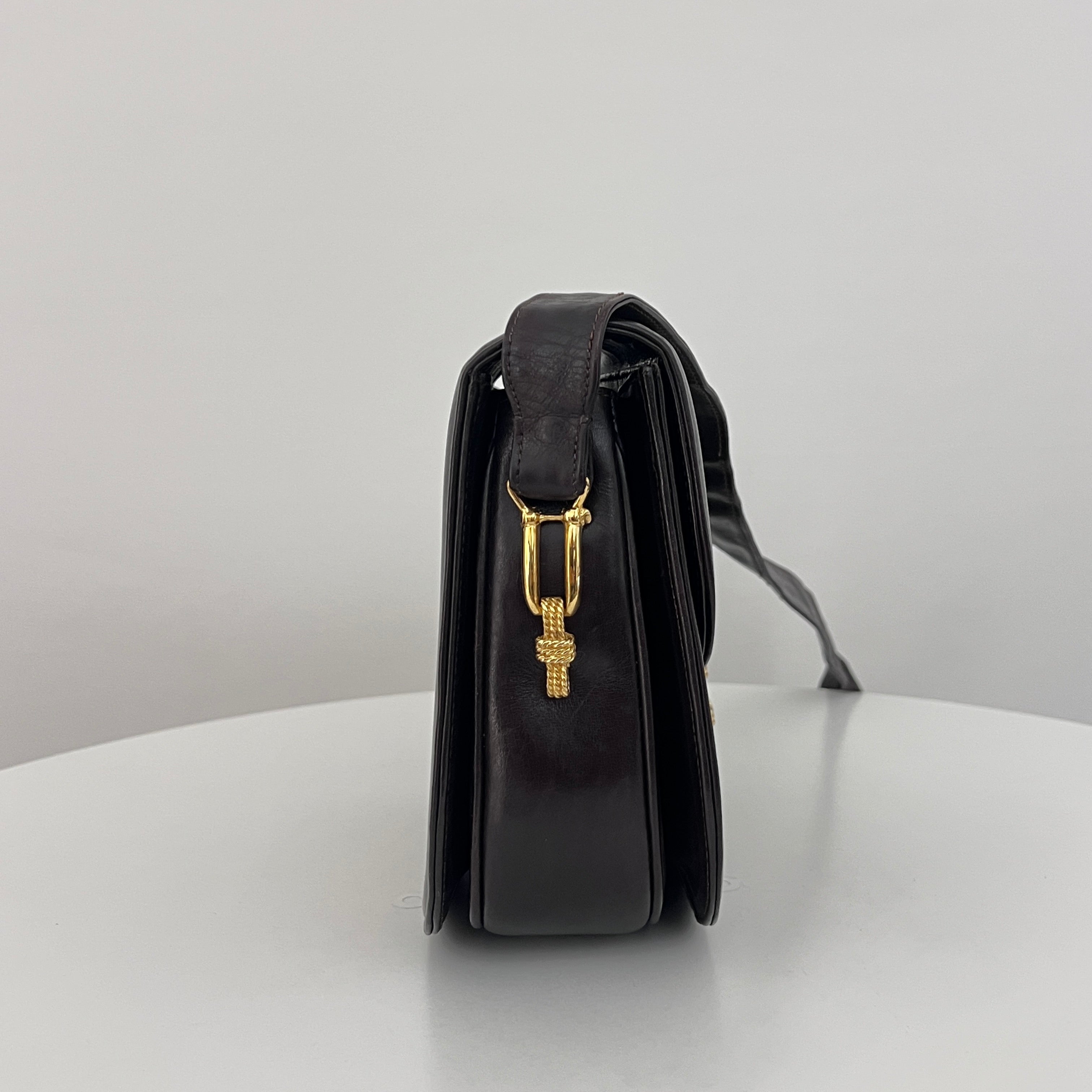 Sac CELINE Triomphe C Carriage toile et cuir marron
