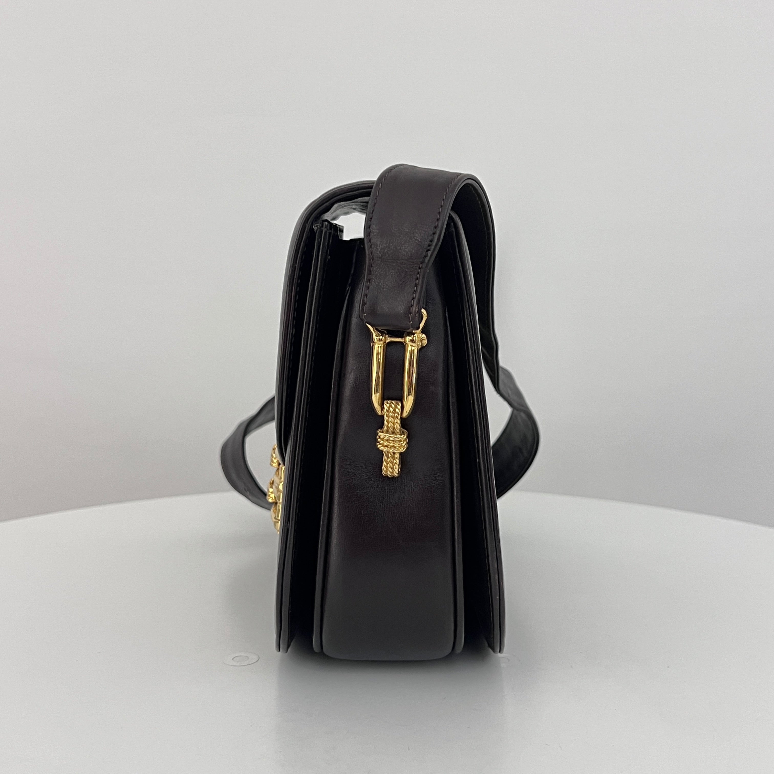 Sac CELINE Triomphe C Carriage toile et cuir marron