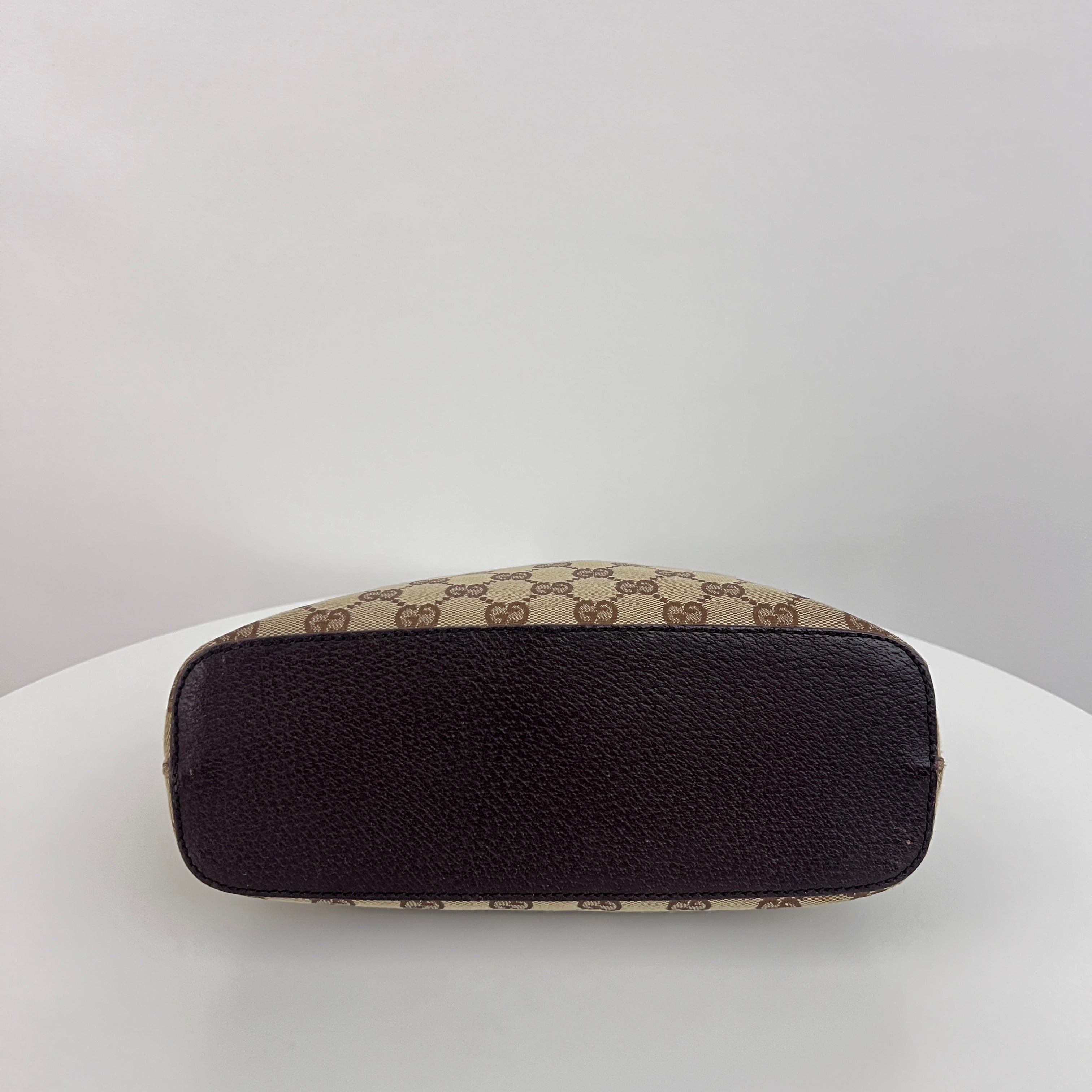 Sac GUCCI Hobo GG toile et cuir marron