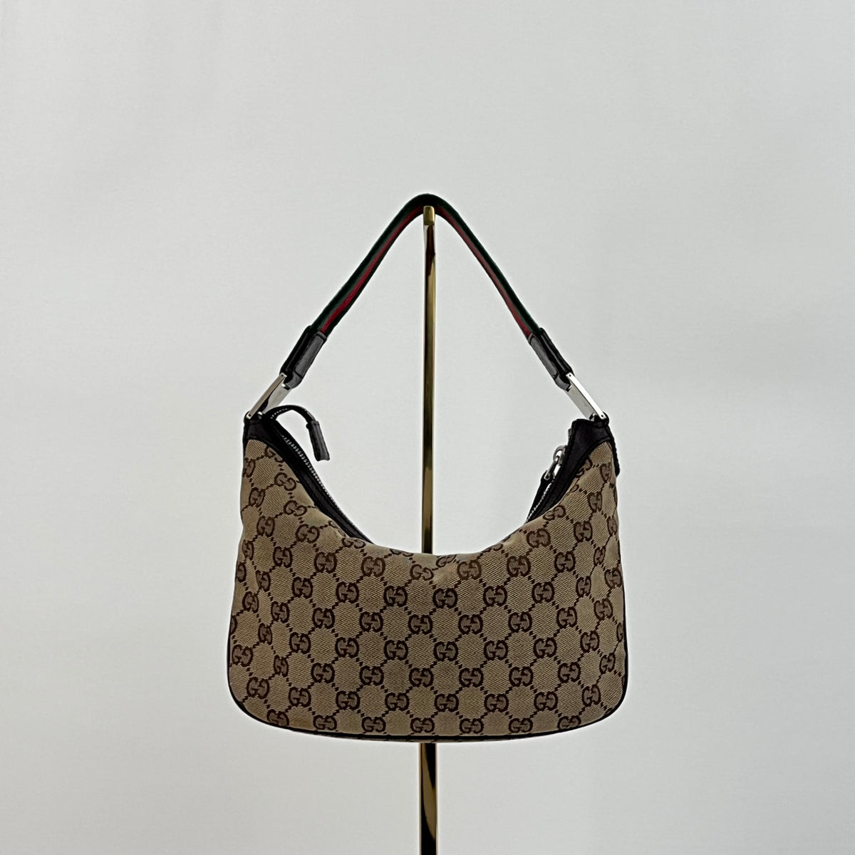 Sac GUCCI Hobo Sherry toile et cuir marron