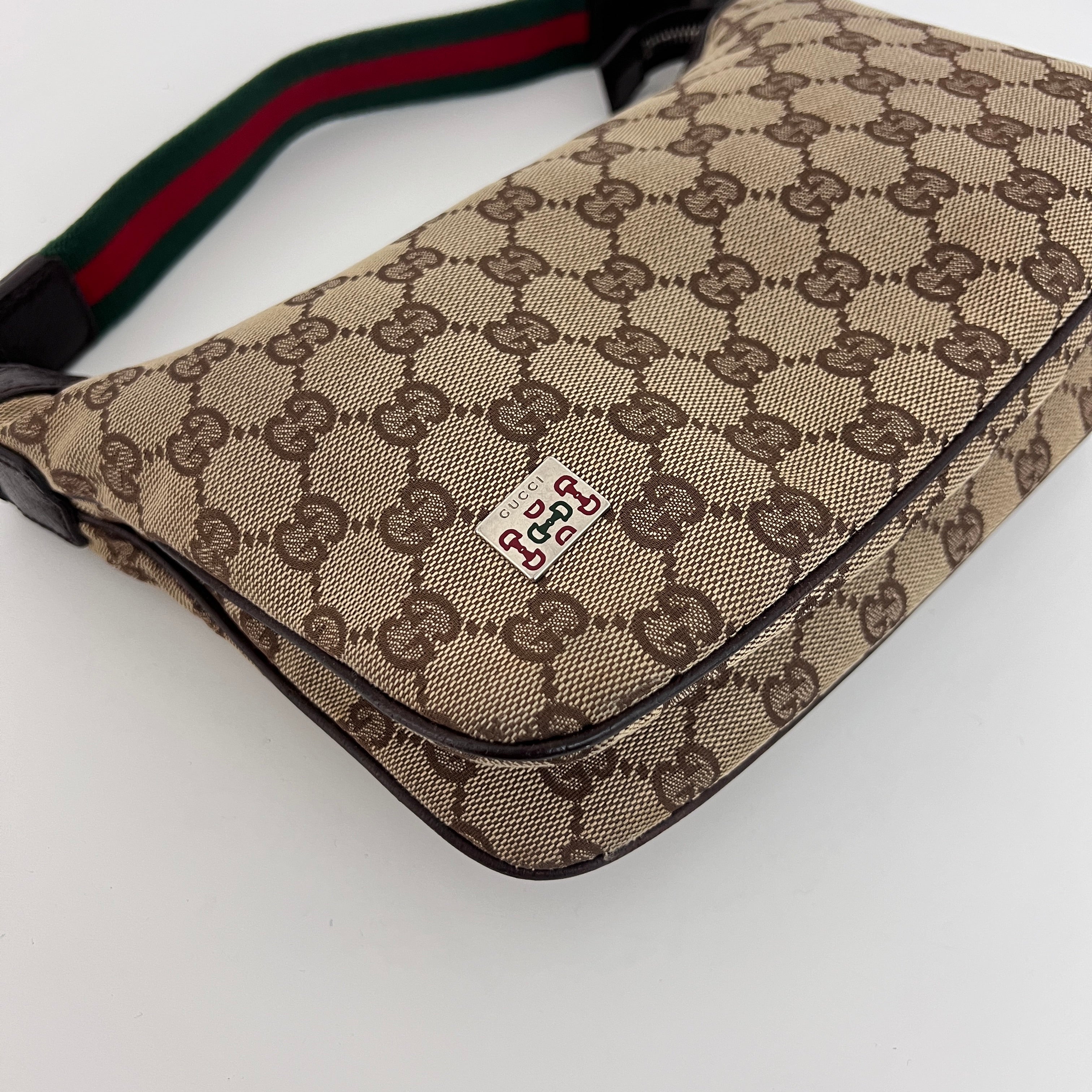 Sac GUCCI Hobo Sherry toile et cuir marron