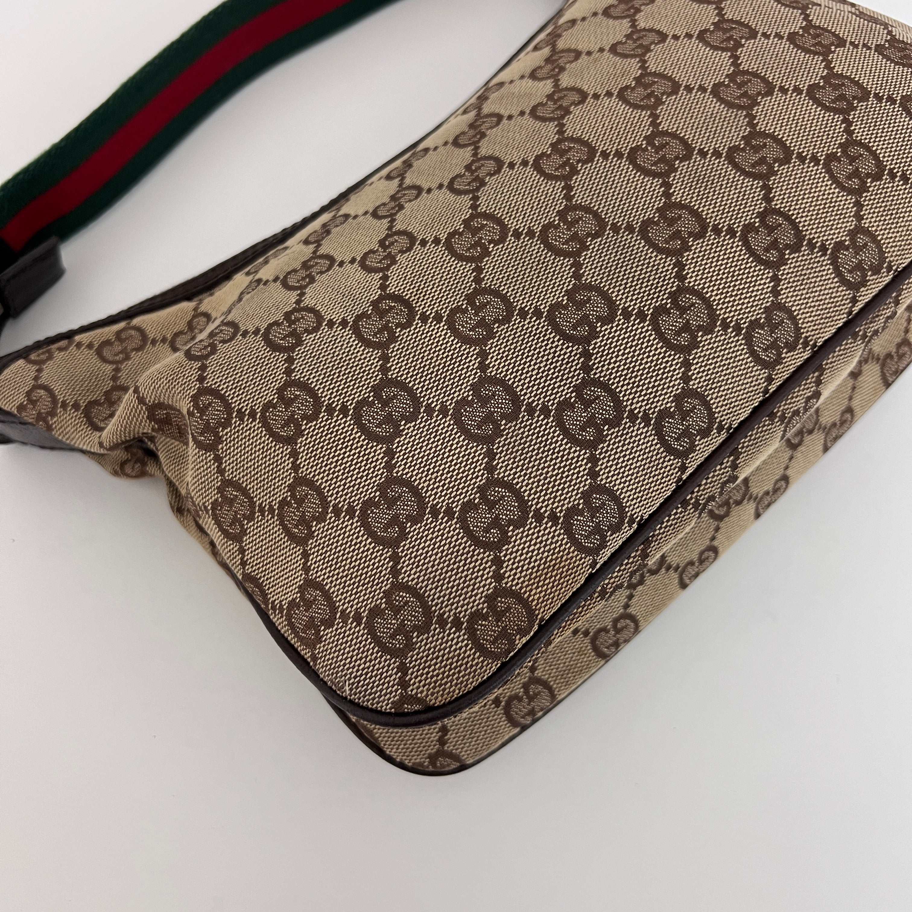 Sac GUCCI Hobo Sherry toile et cuir marron