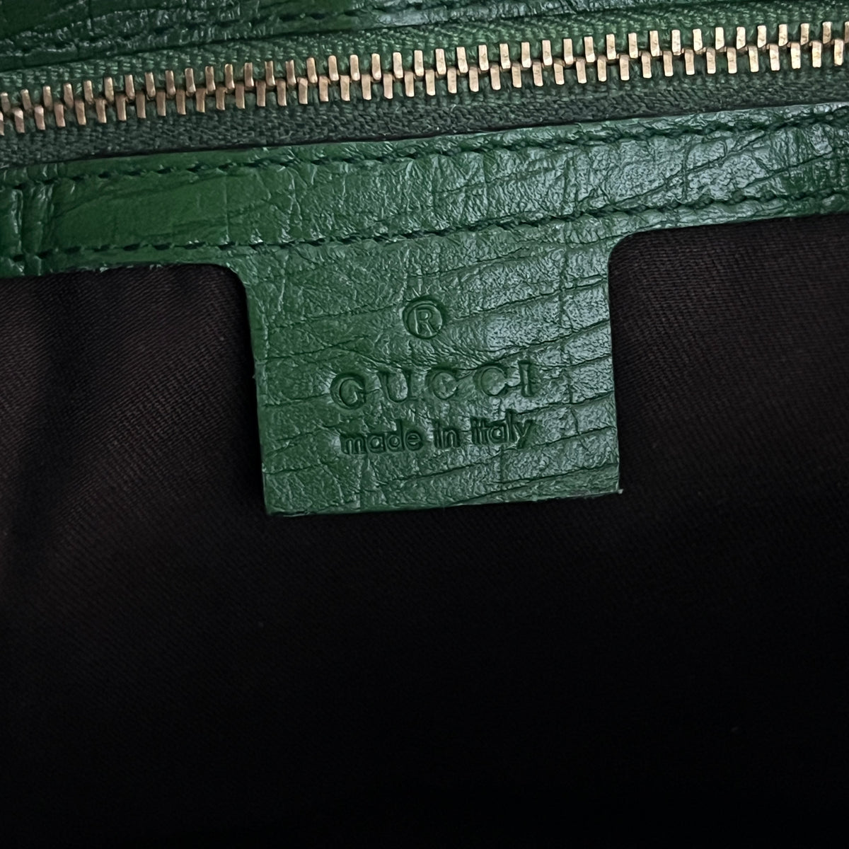 Sac GUCCI Horsebit toile et cuir vert
