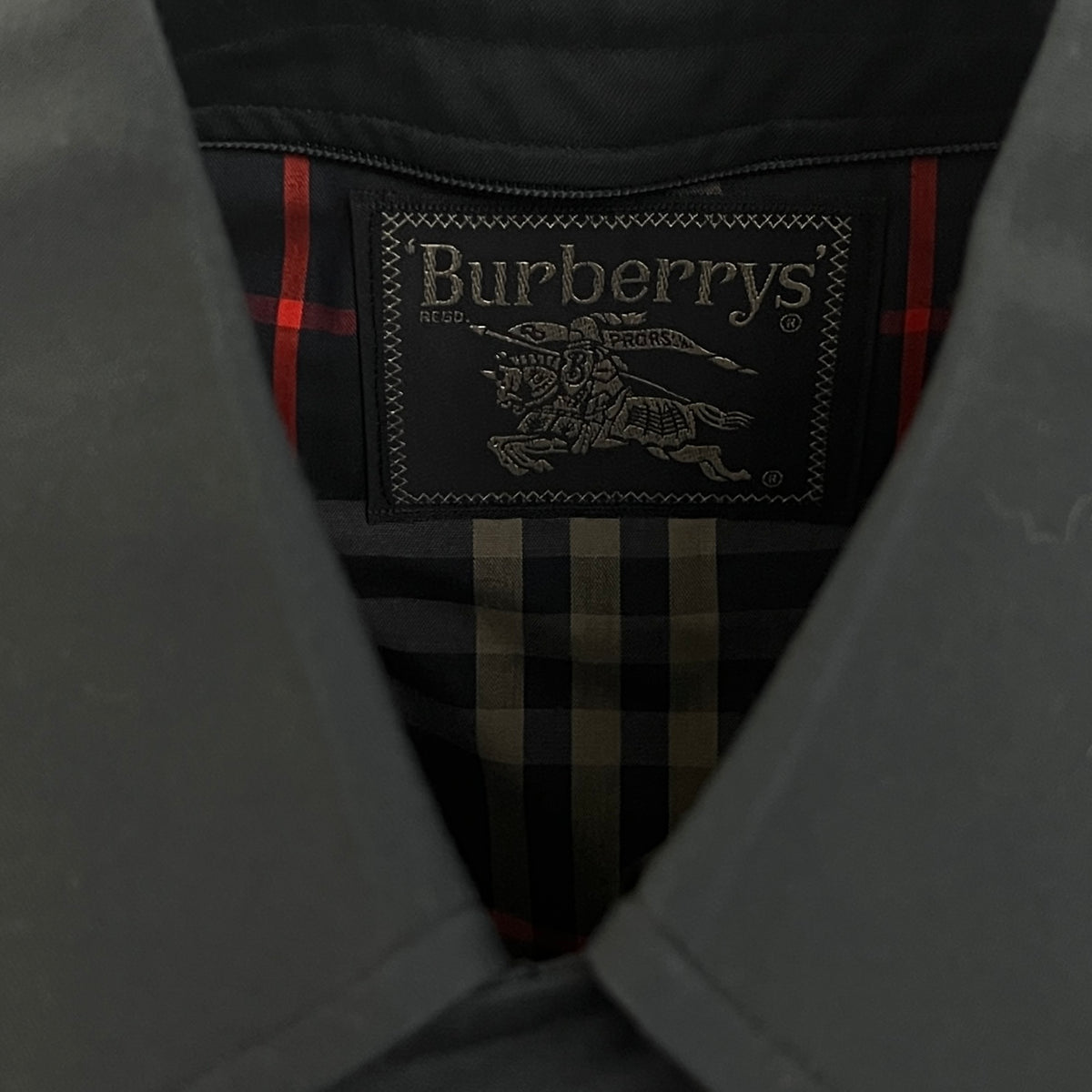 BURBERRY navy cotton Camden trench coat circa 1990