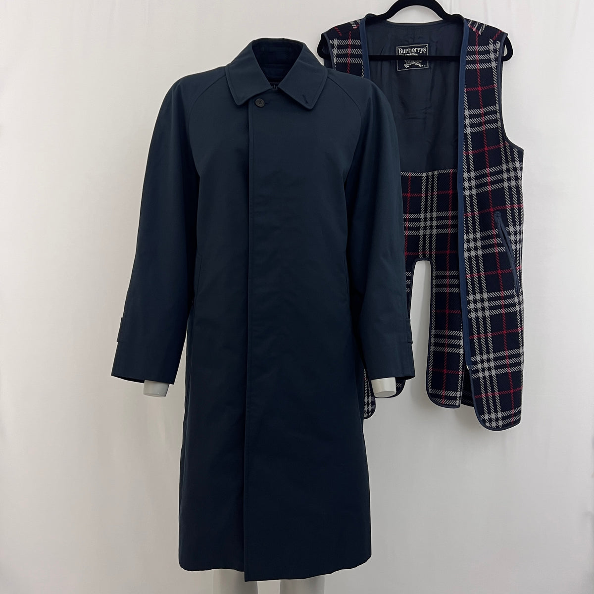 BURBERRY navy cotton Camden trench coat circa 1990