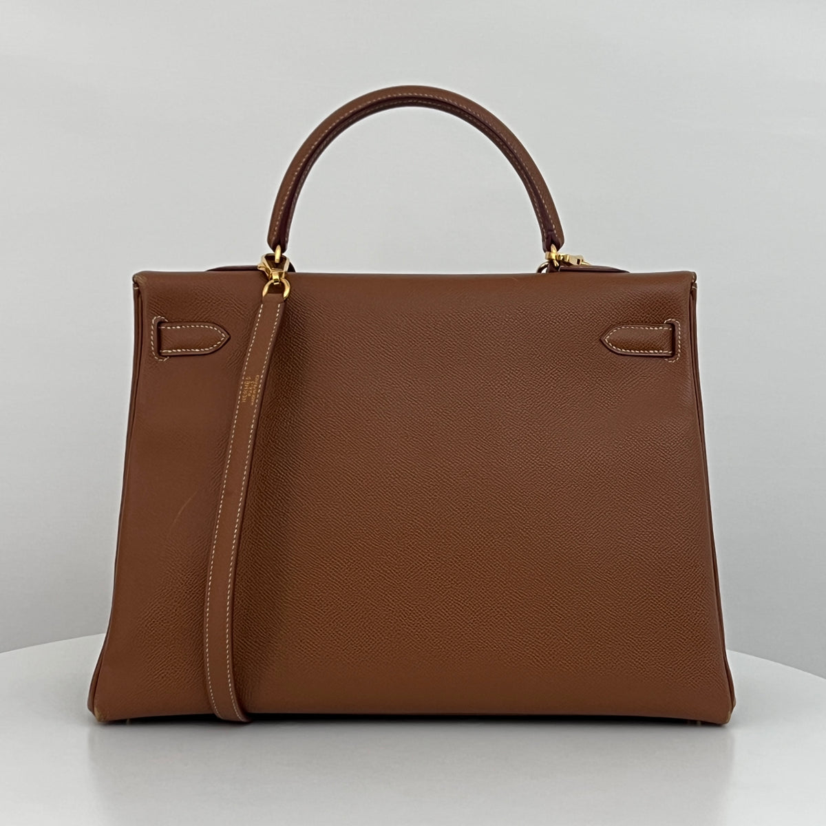 Sac à bandoulière HERMÈS Kelly 35 cuir courchevel retourné marron