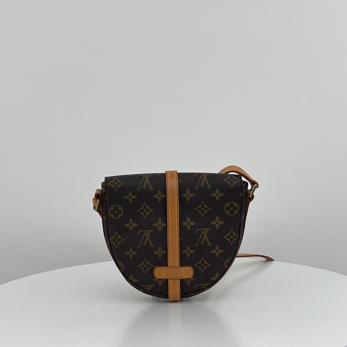 Sac à bandoulière LOUIS VUITTON Chantilly PM toile et cuir marron vintage 1992